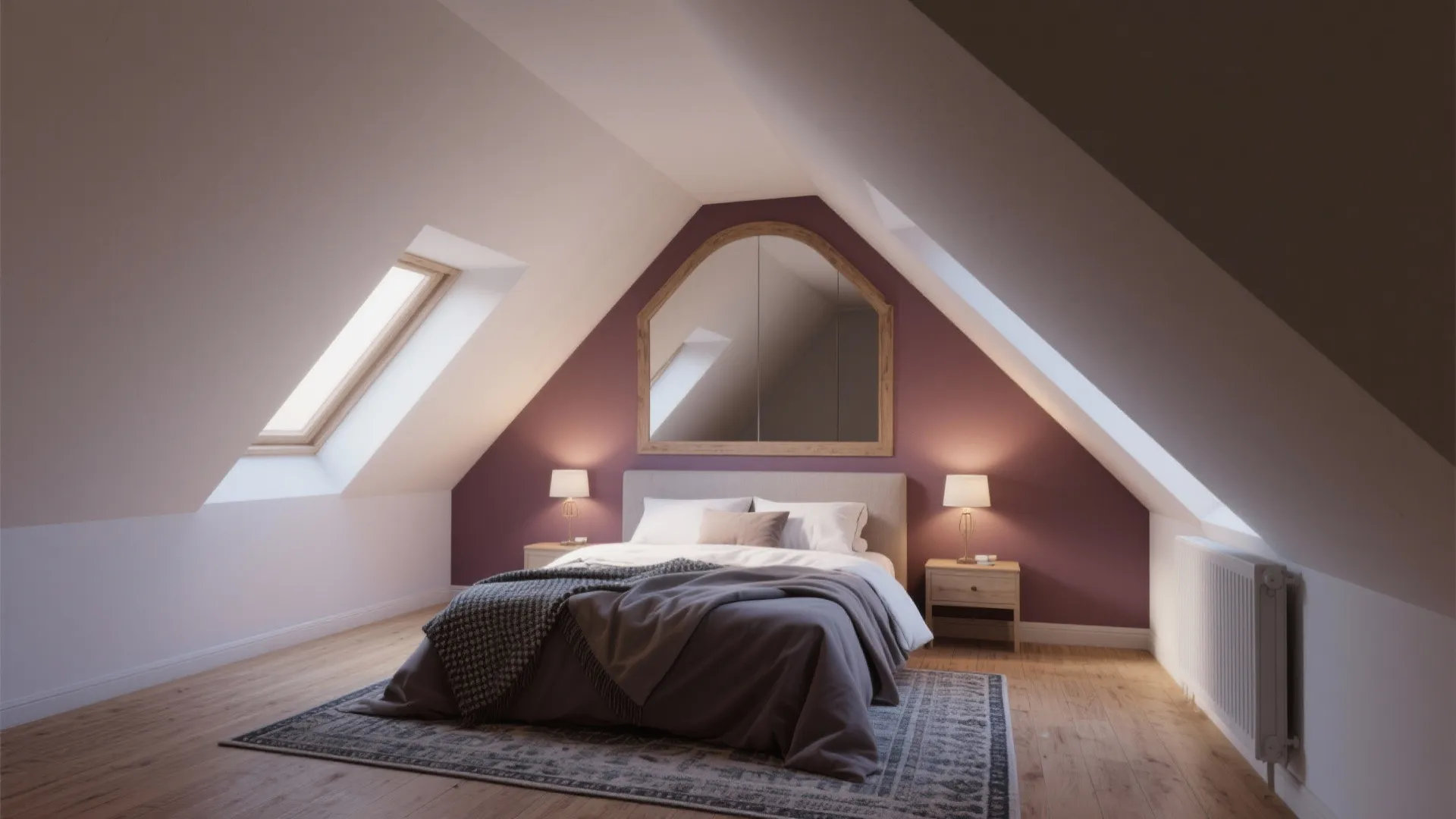 5. Two-Tone Sloped Ceiling Trick