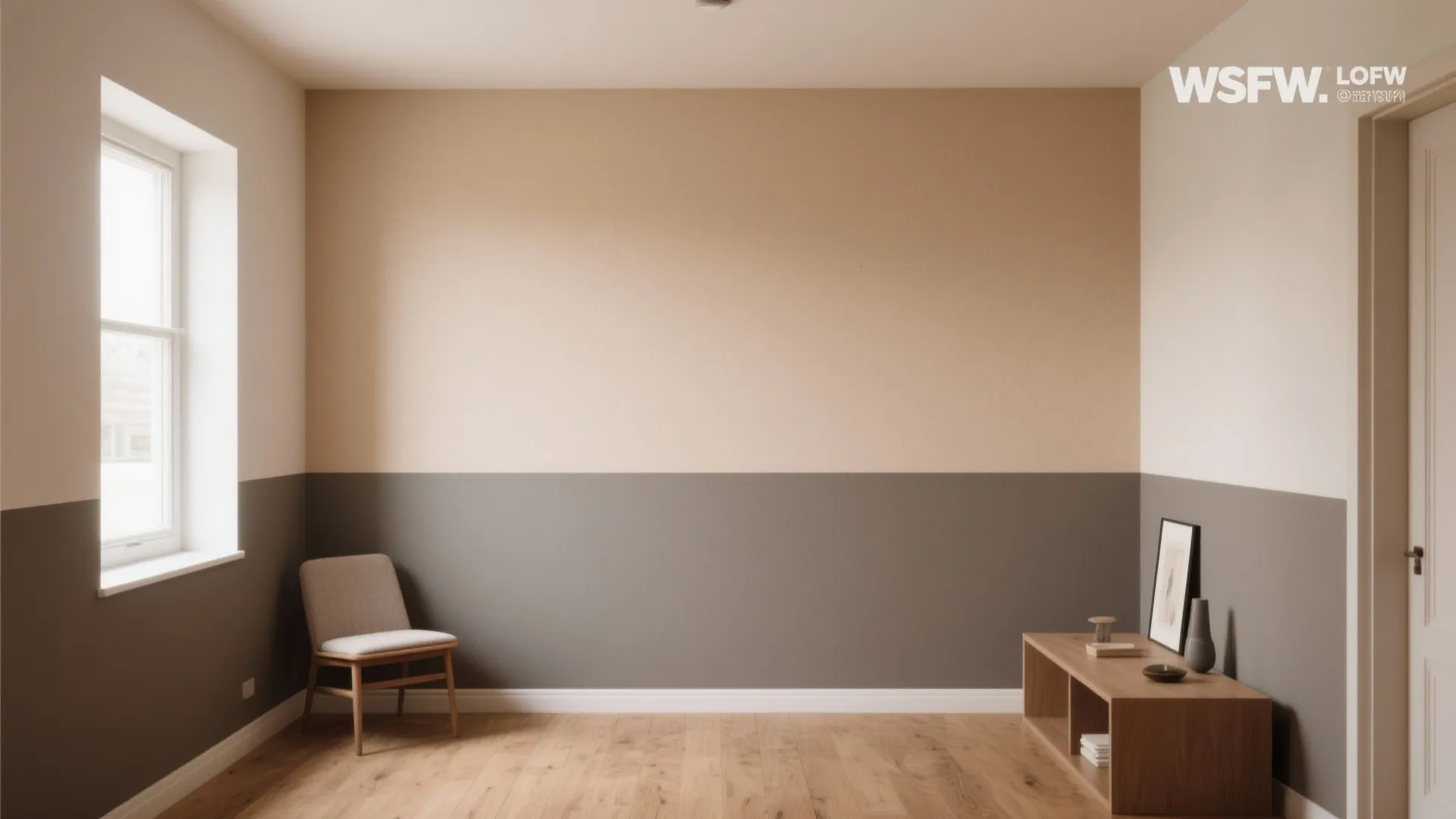 3. Two-tone walls (horizontal split)