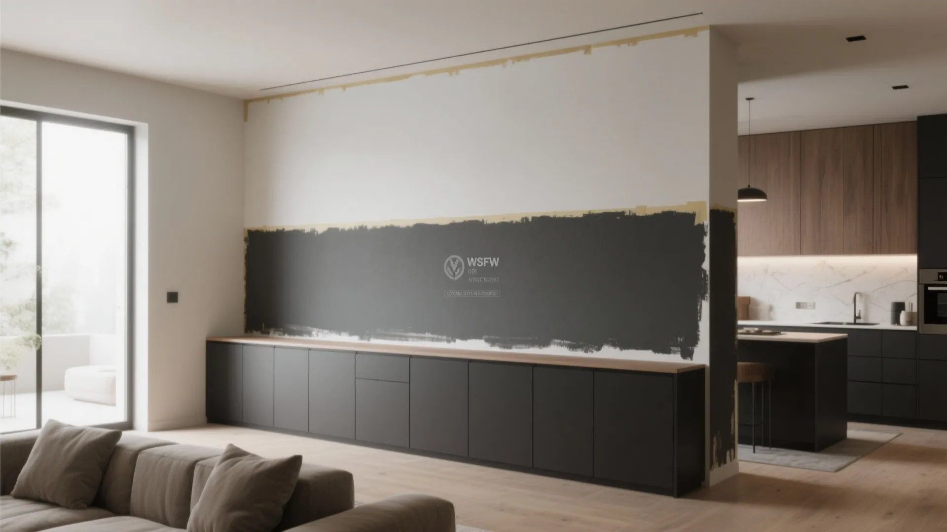 2. Two-Tone Horizontal Split Between Rooms