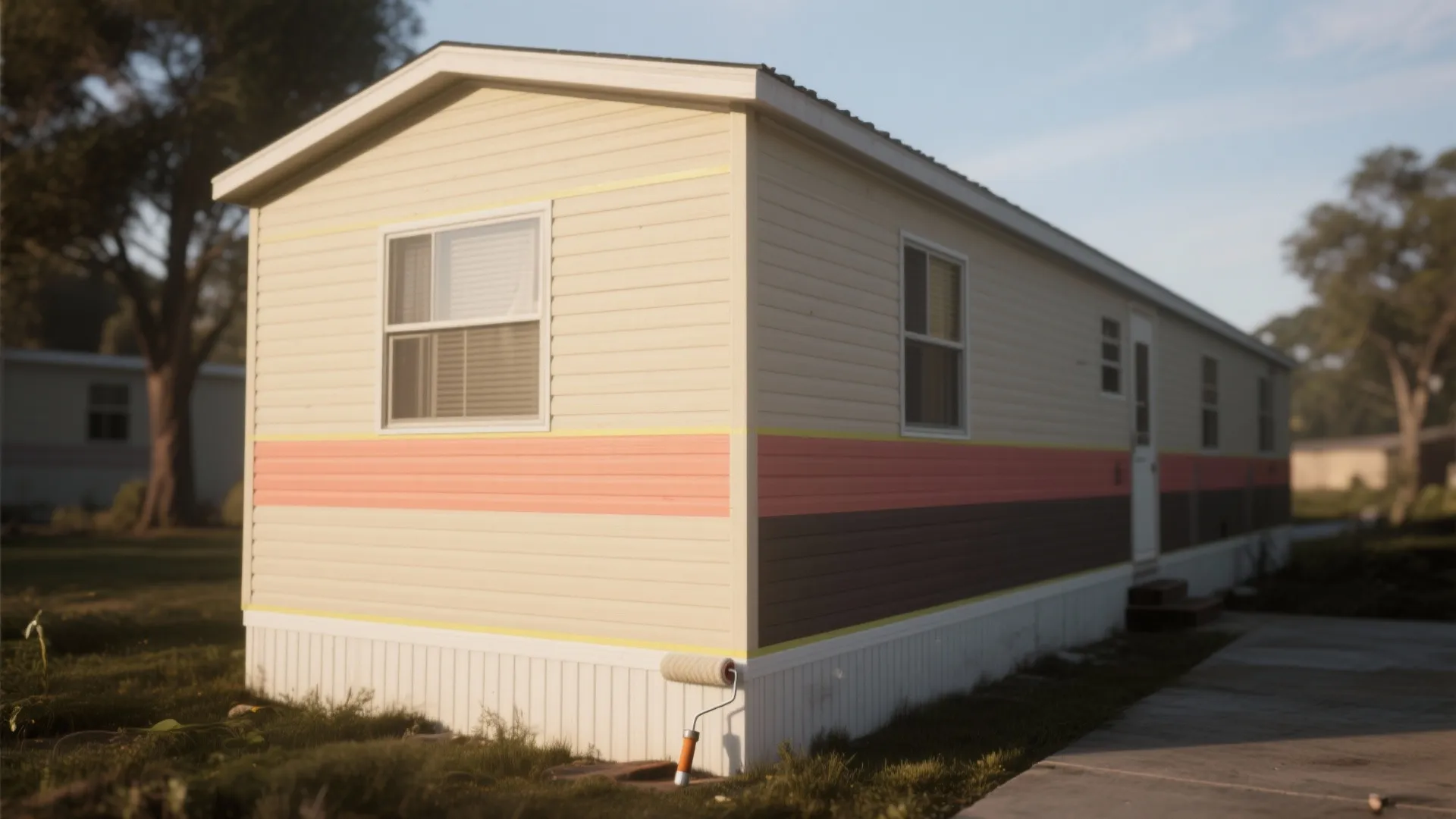 1. Two-tone horizontal split to make height and length feel balanced