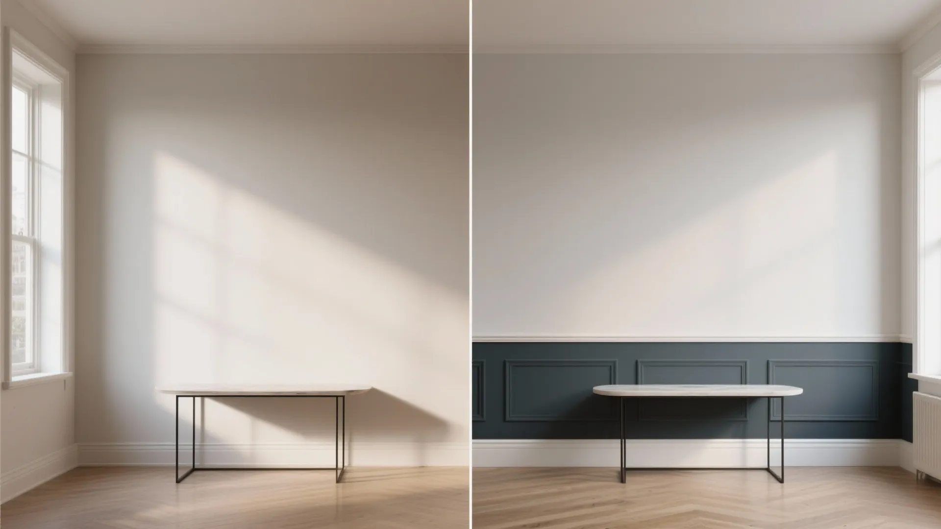 4. Two-tone divides — visual interest without full repaint