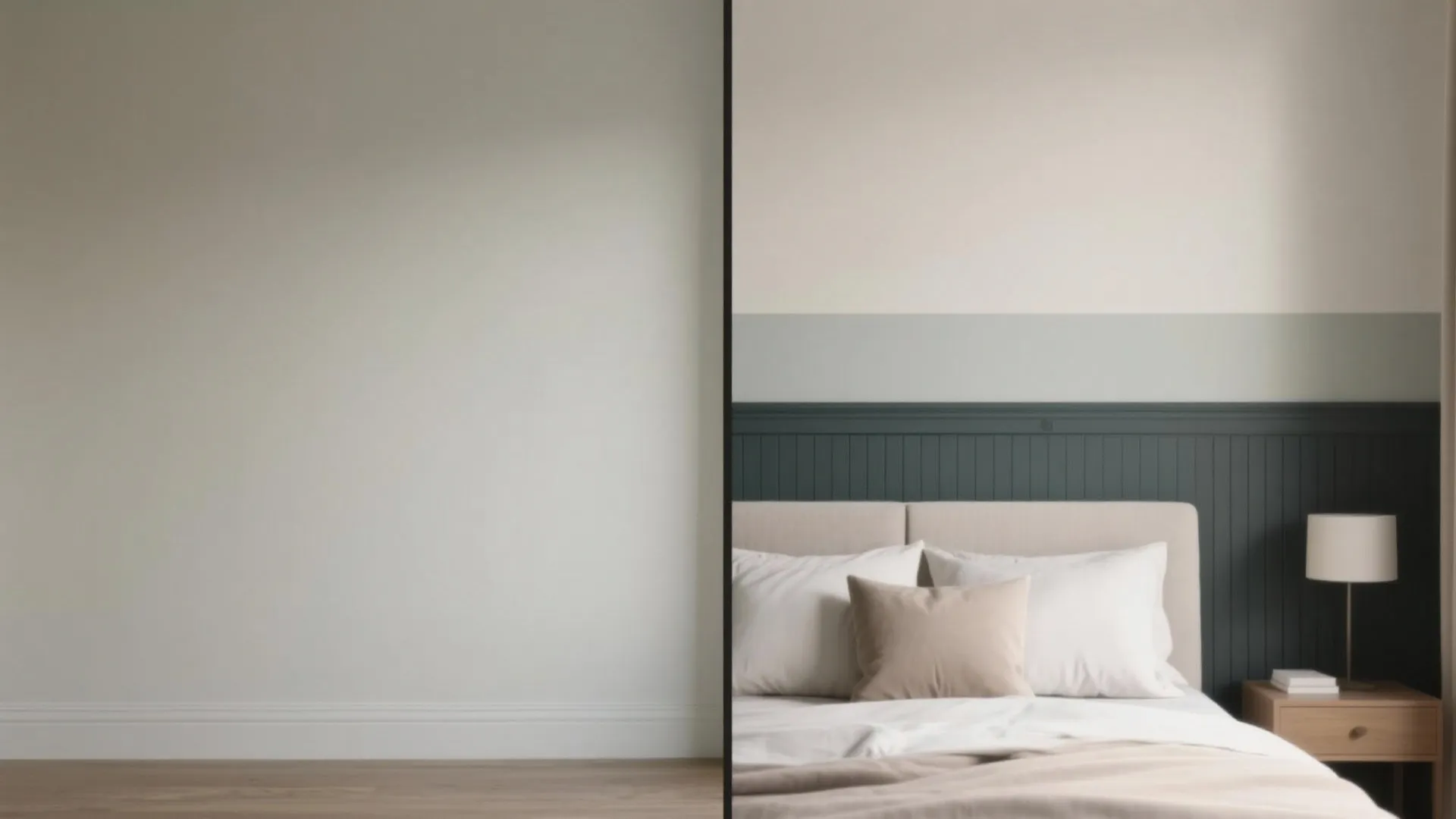 5. Two-Tone Headboard Wall with a Painted Stripe
