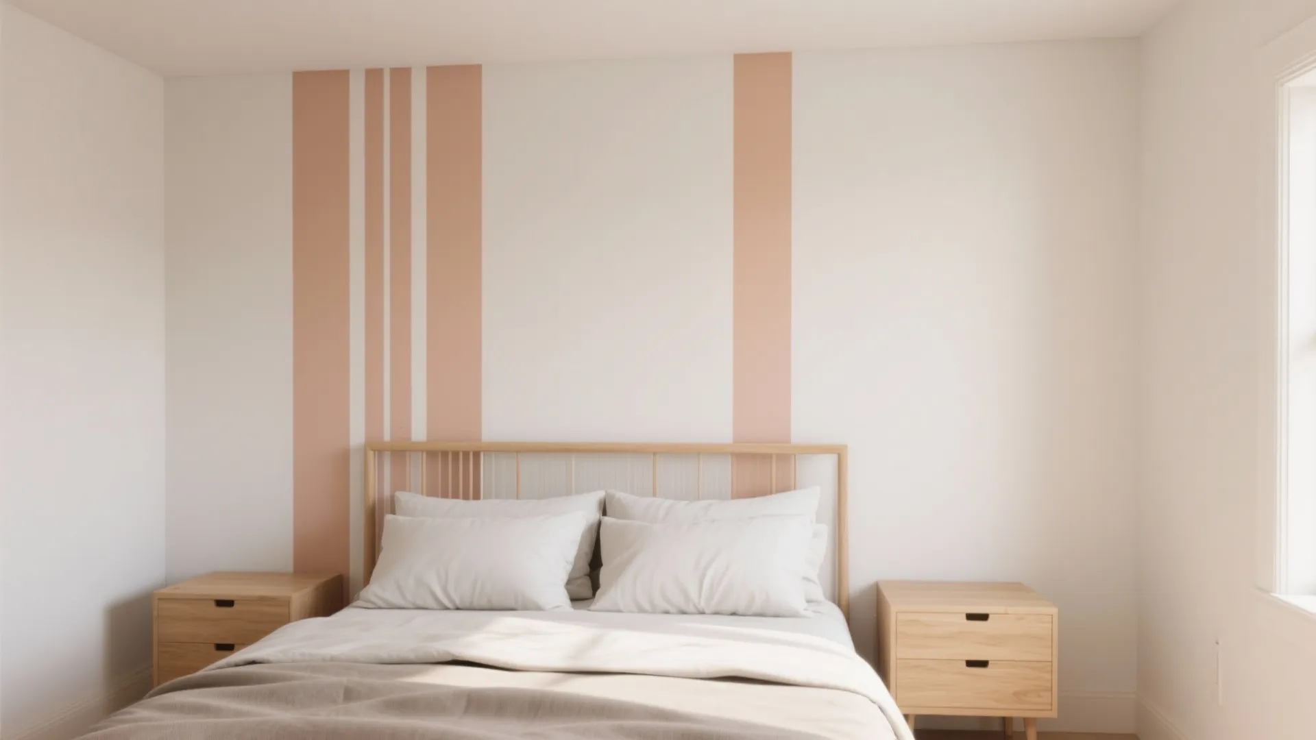 Calm Two-Tone Stripes Behind the Bed