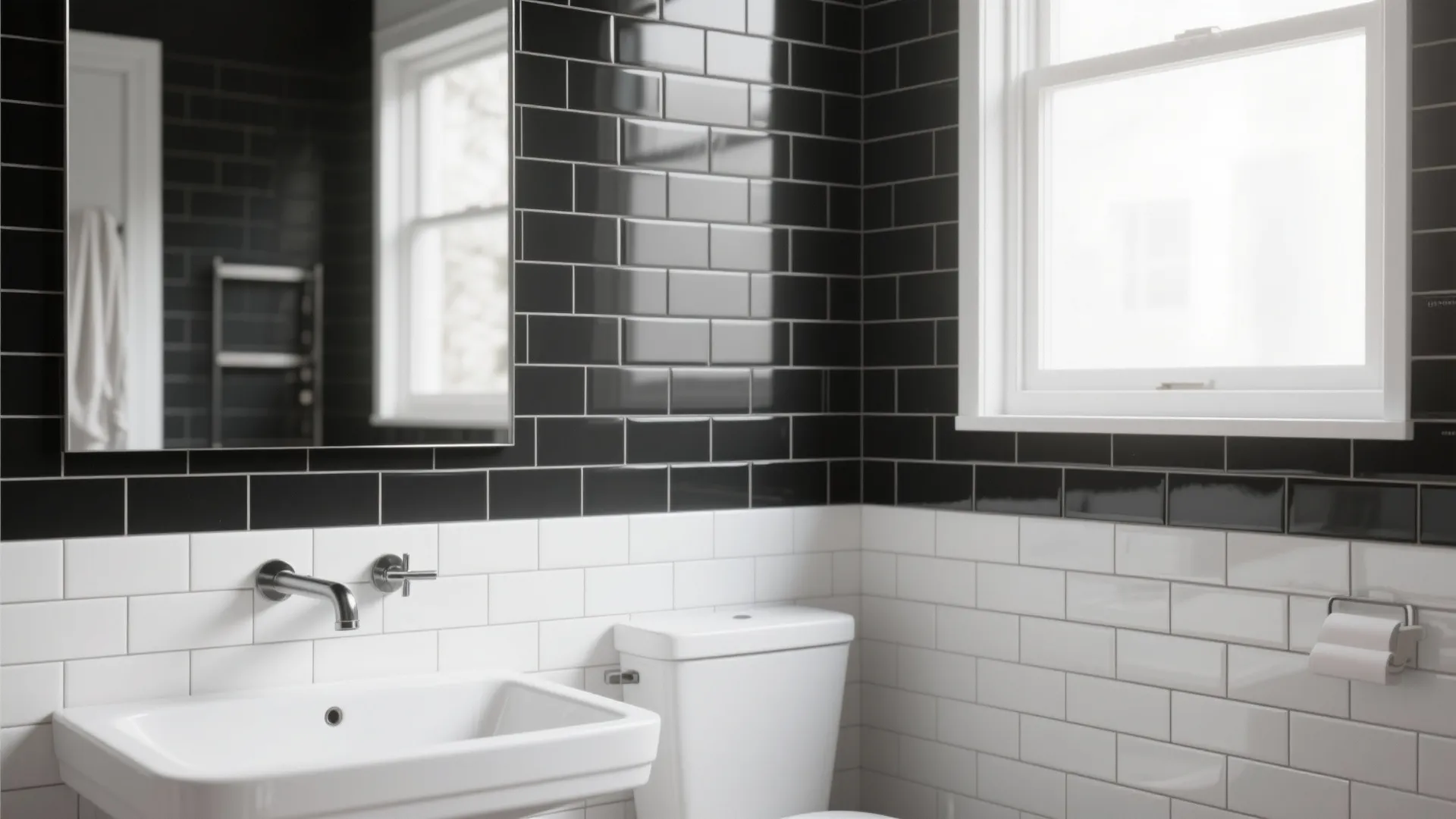 3. Two-Tone Subway Tiles