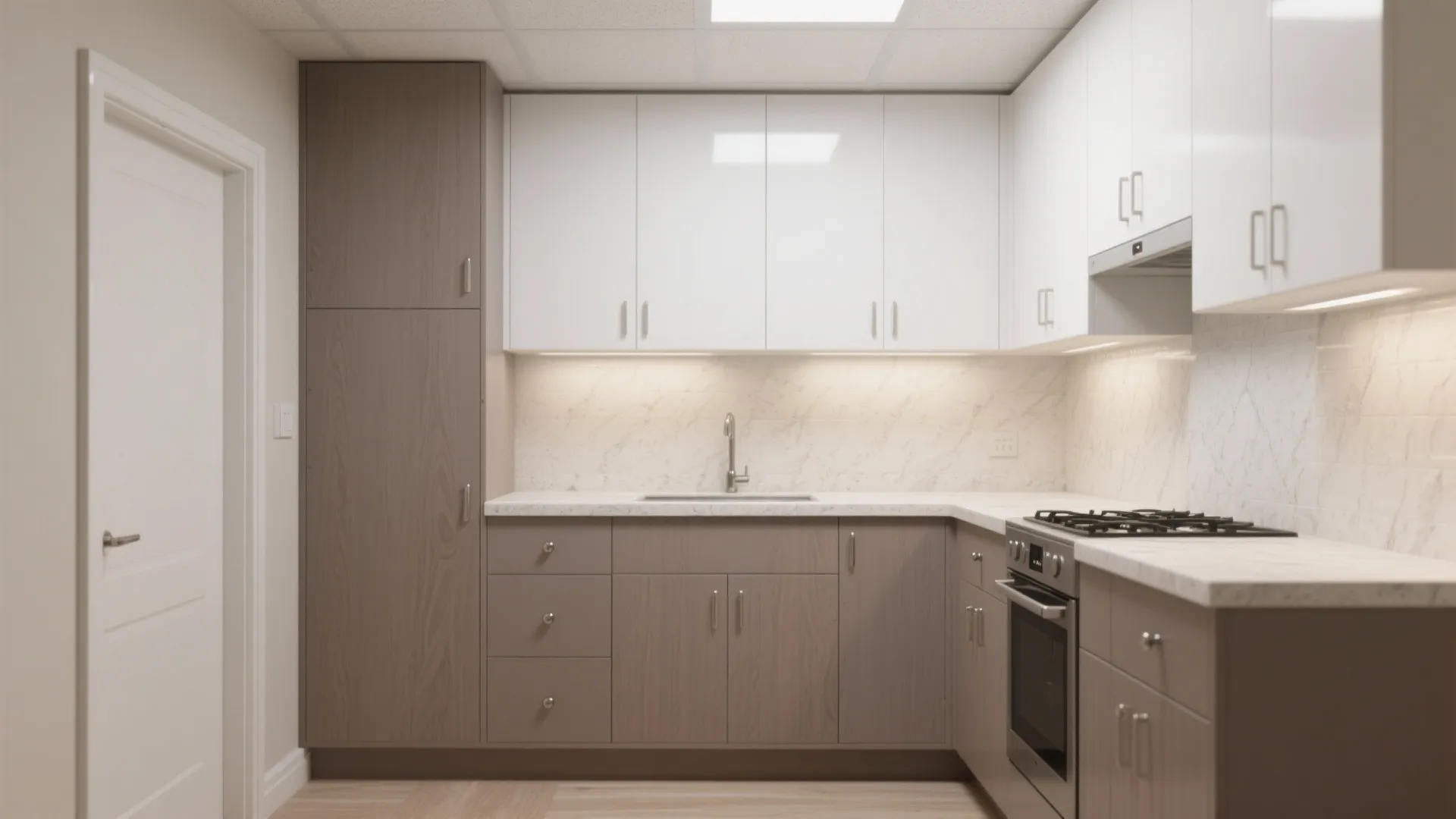 2. Two-Tone Taupe and White