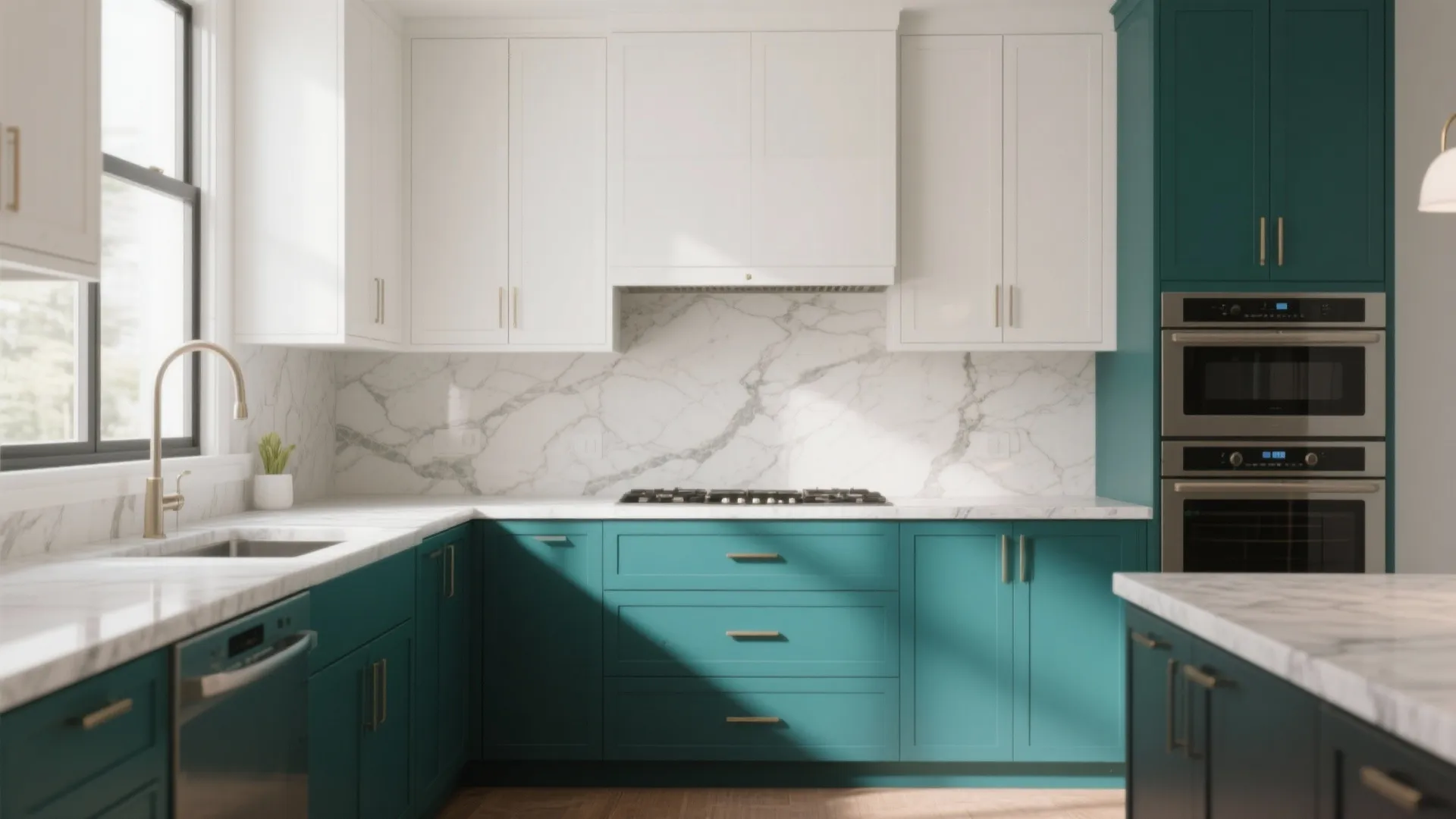 10. Two-Tone With White & Teal