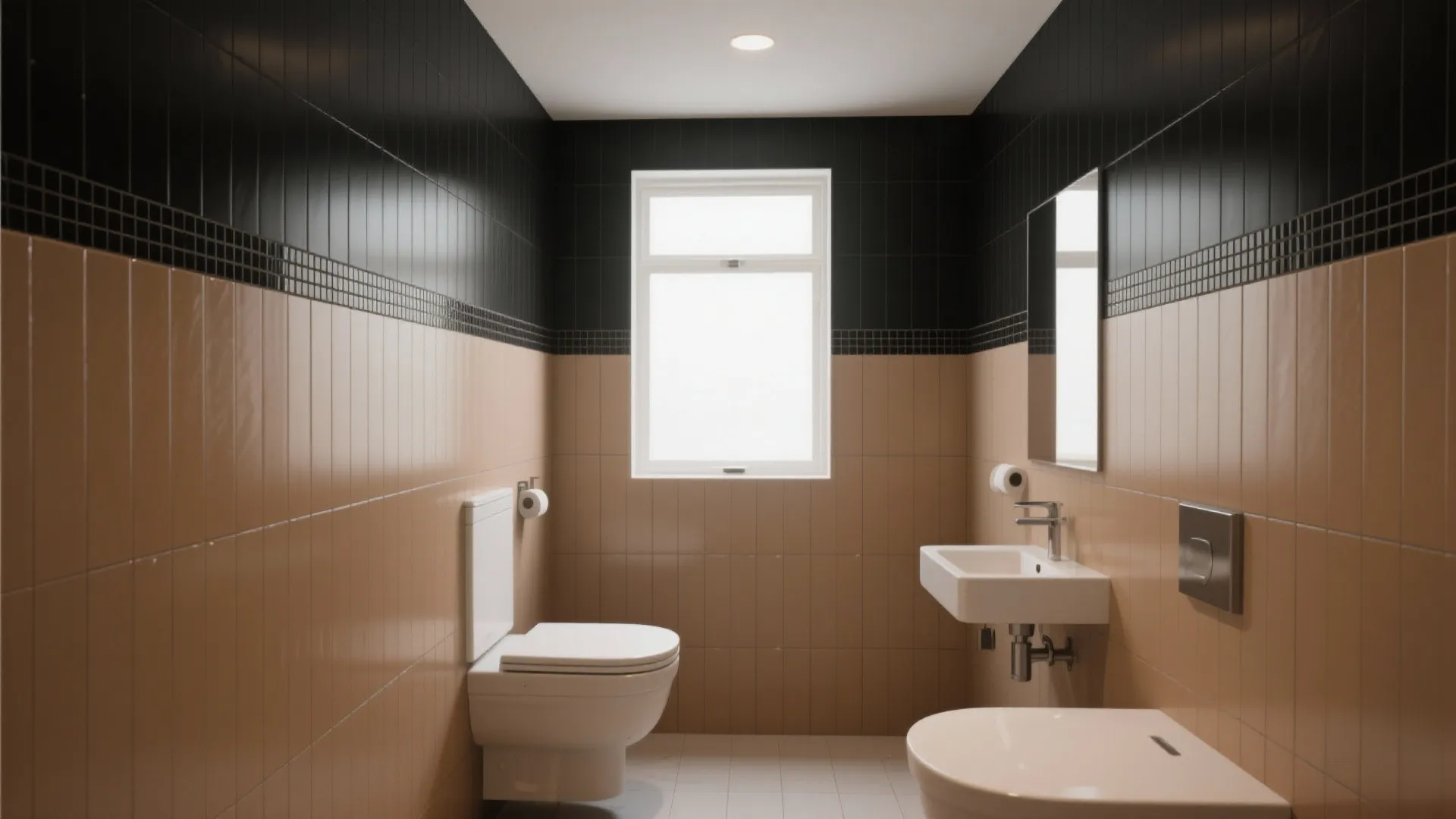 3. Two-tone tile layout for height illusion