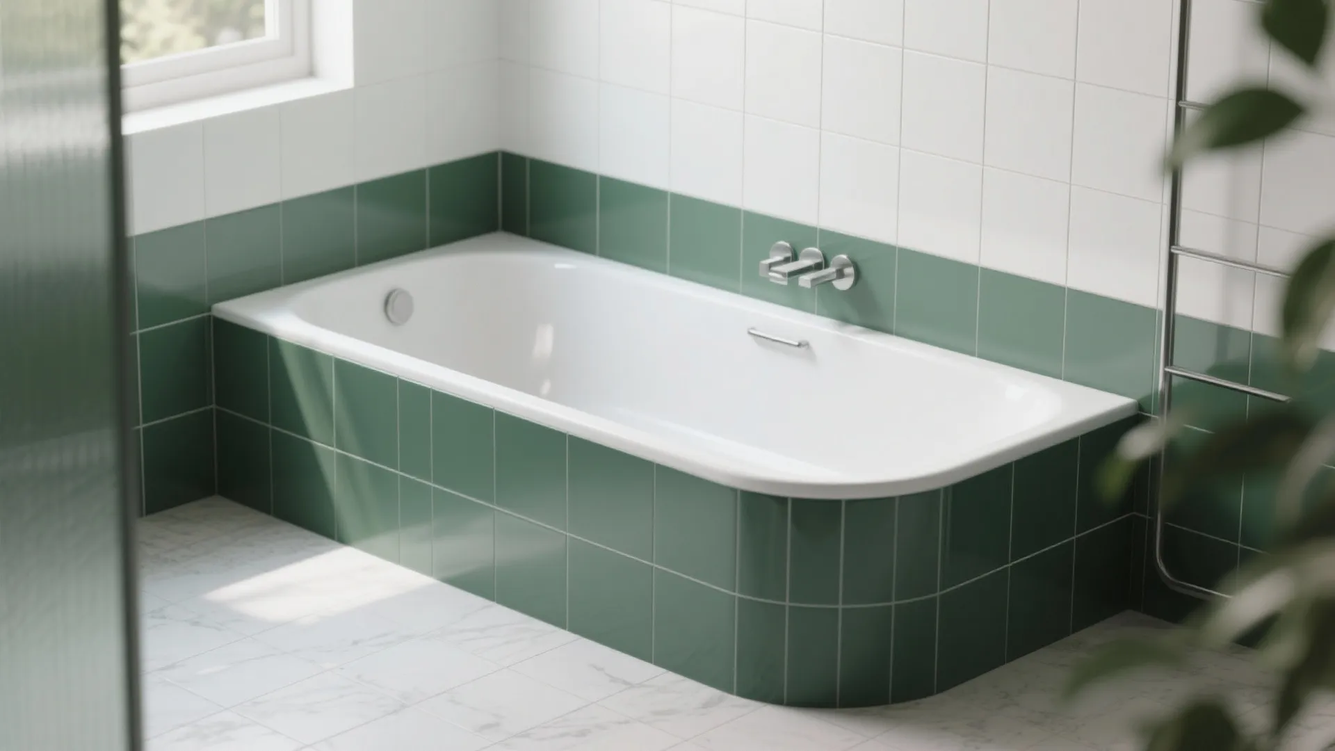 Idea 4: Two-Tone Tile Walls