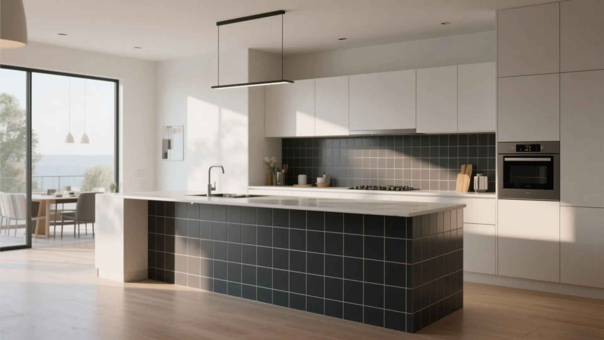 9. Two-Tone Tile Walls