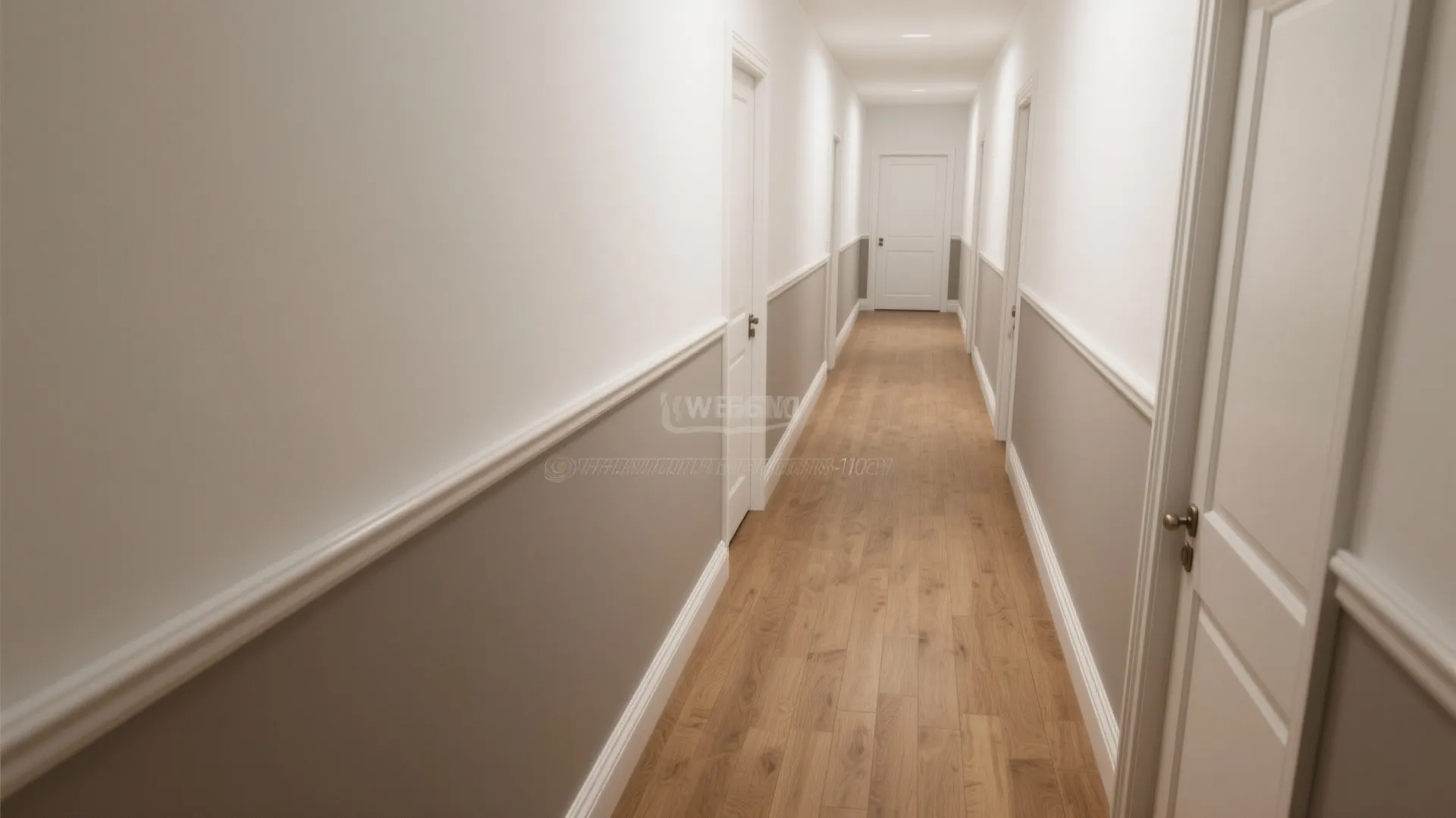 Two-Tone Wainscoting & Rail Lines