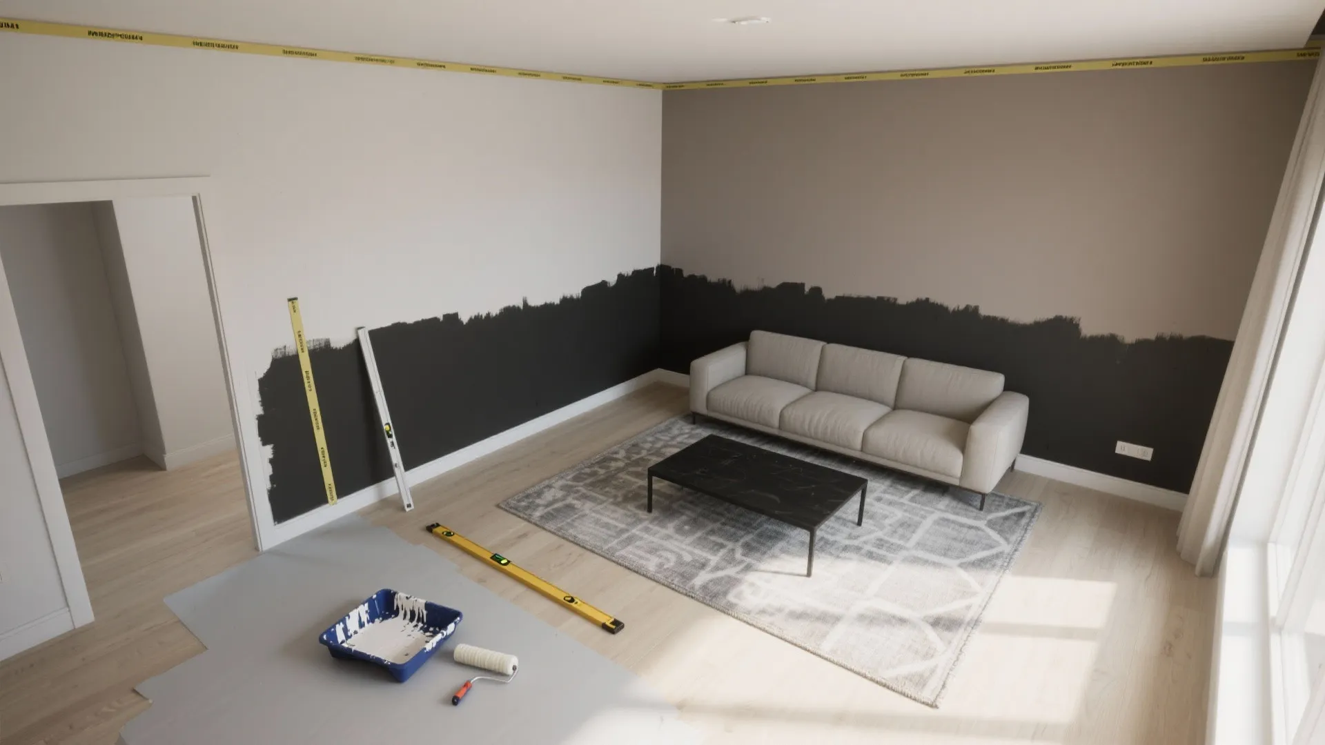 Two-Tone Balance: Split Walls and Color Blocking