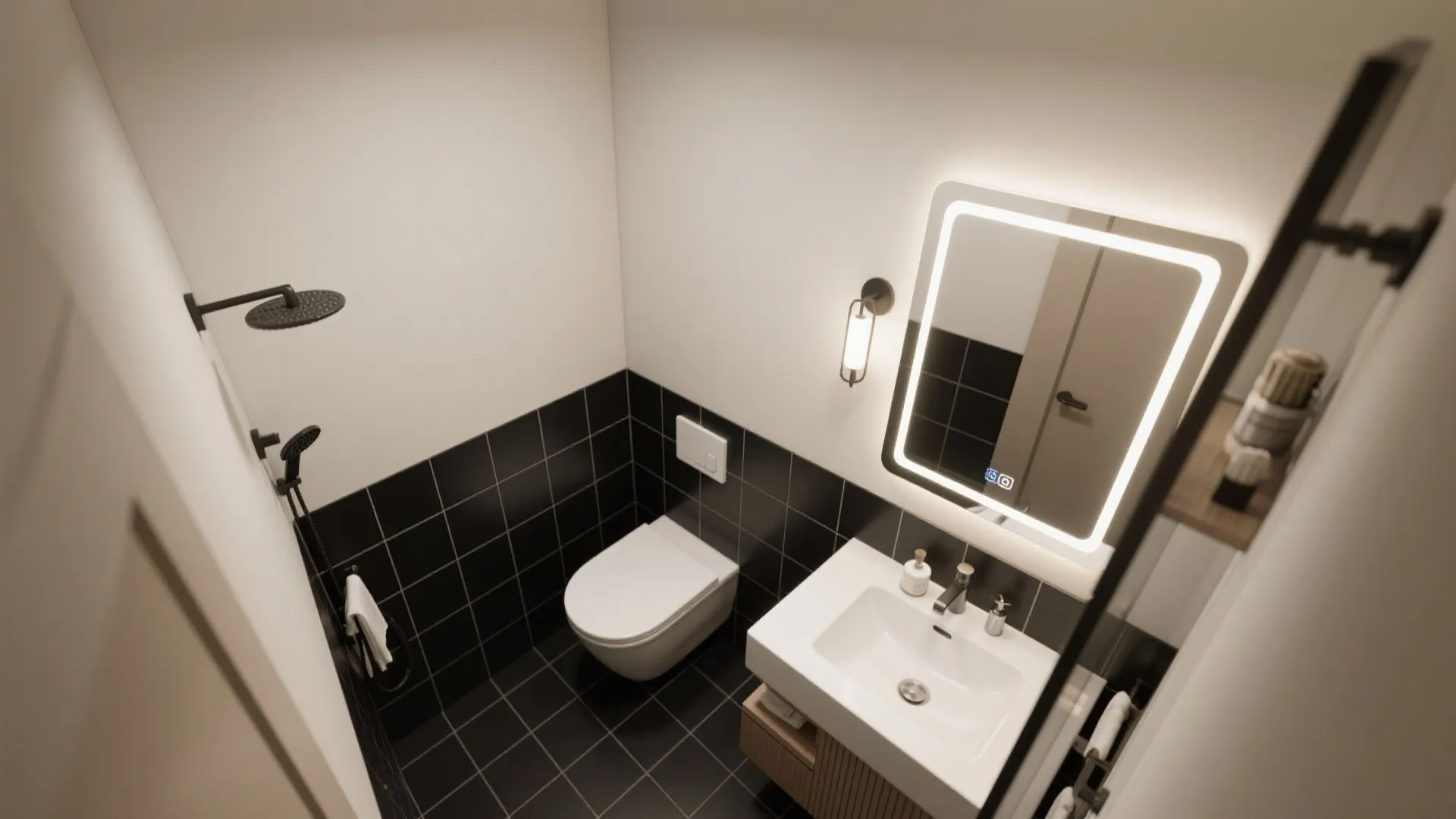 Two-Tone Balance: Black Lower, Light Upper