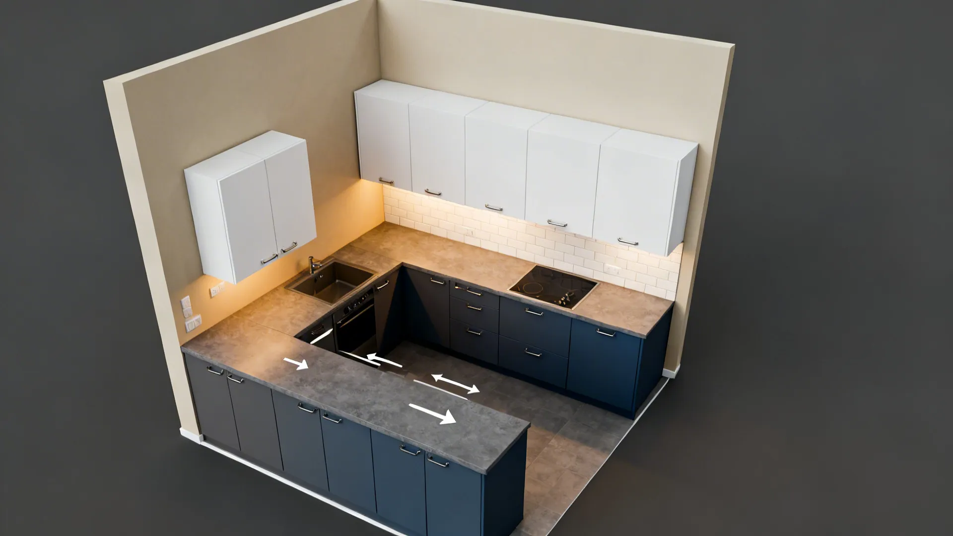 4) Two-tone cabinets for depth without clutter