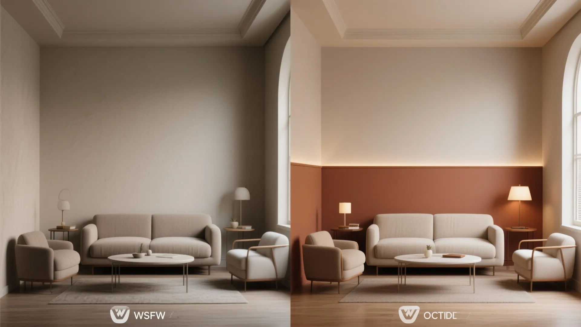4. Two-Tone Walls to Trick the Eye