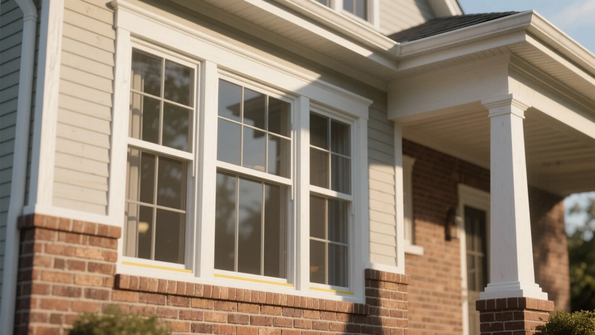 2. Two-tone: paint trim, leave field brick