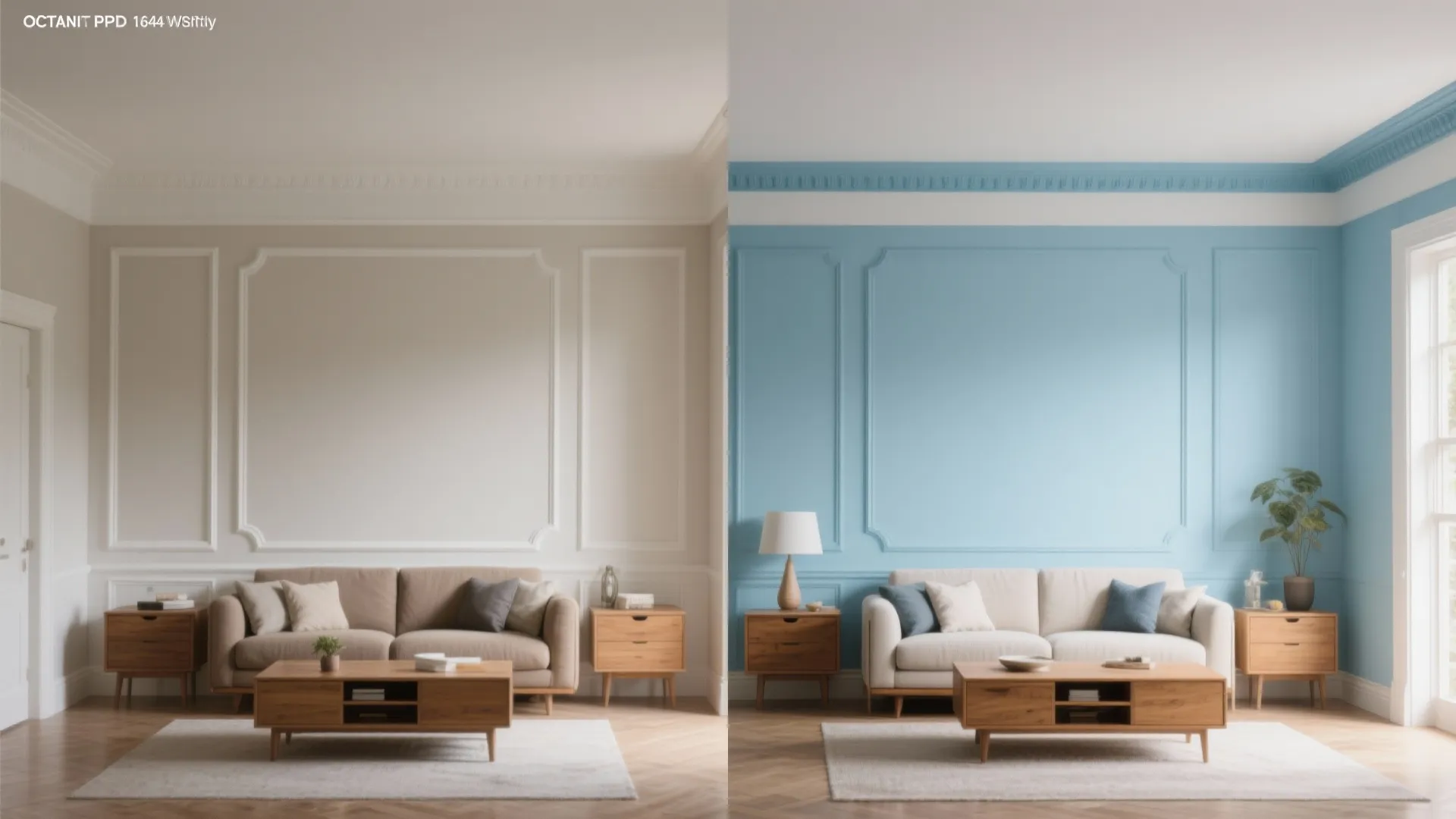 5. Two-Tone Trim and Ceiling in Blue