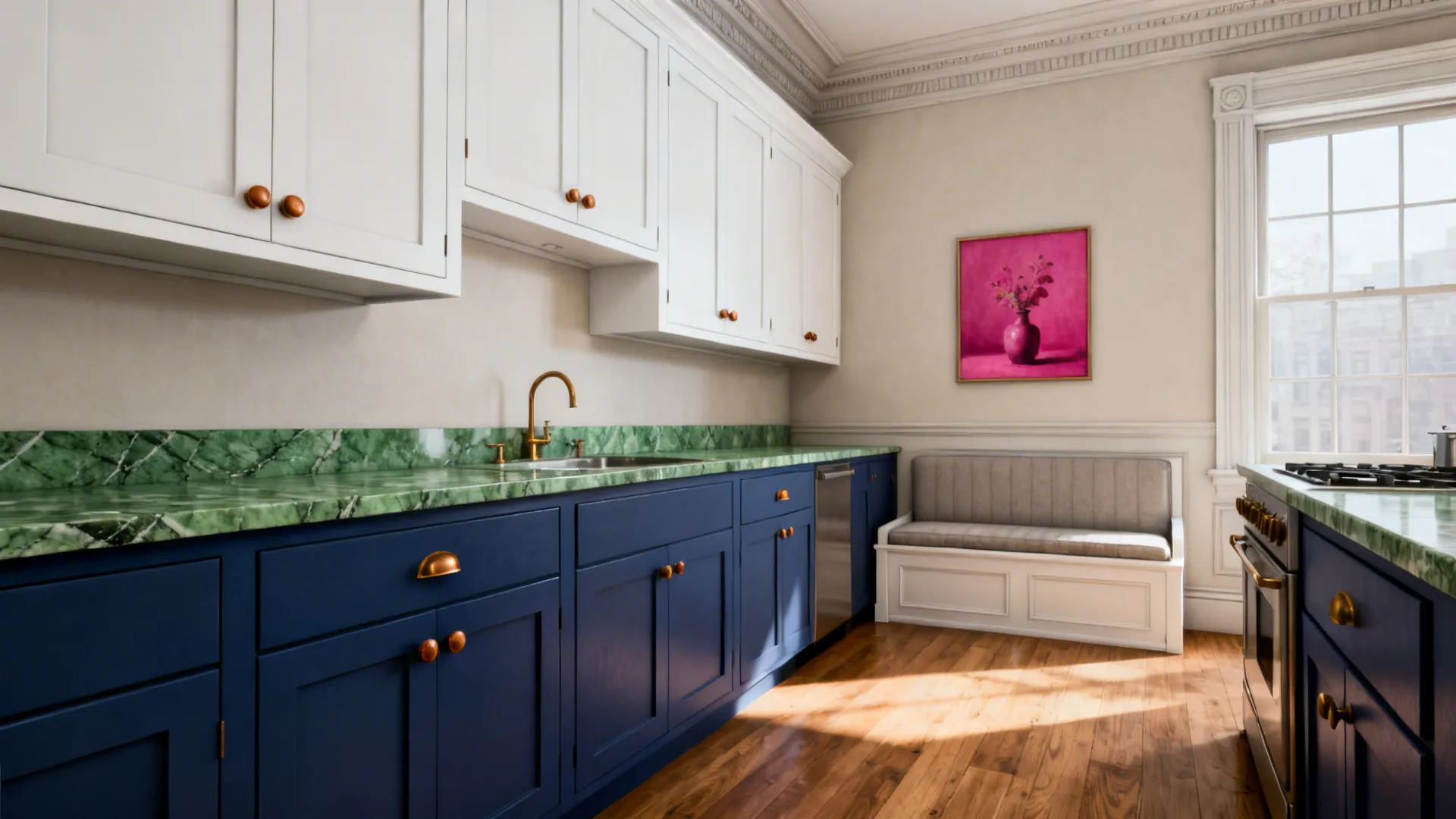 Idea 5: Two-Tone Shaker + Verde Counters + Raspberry Art
