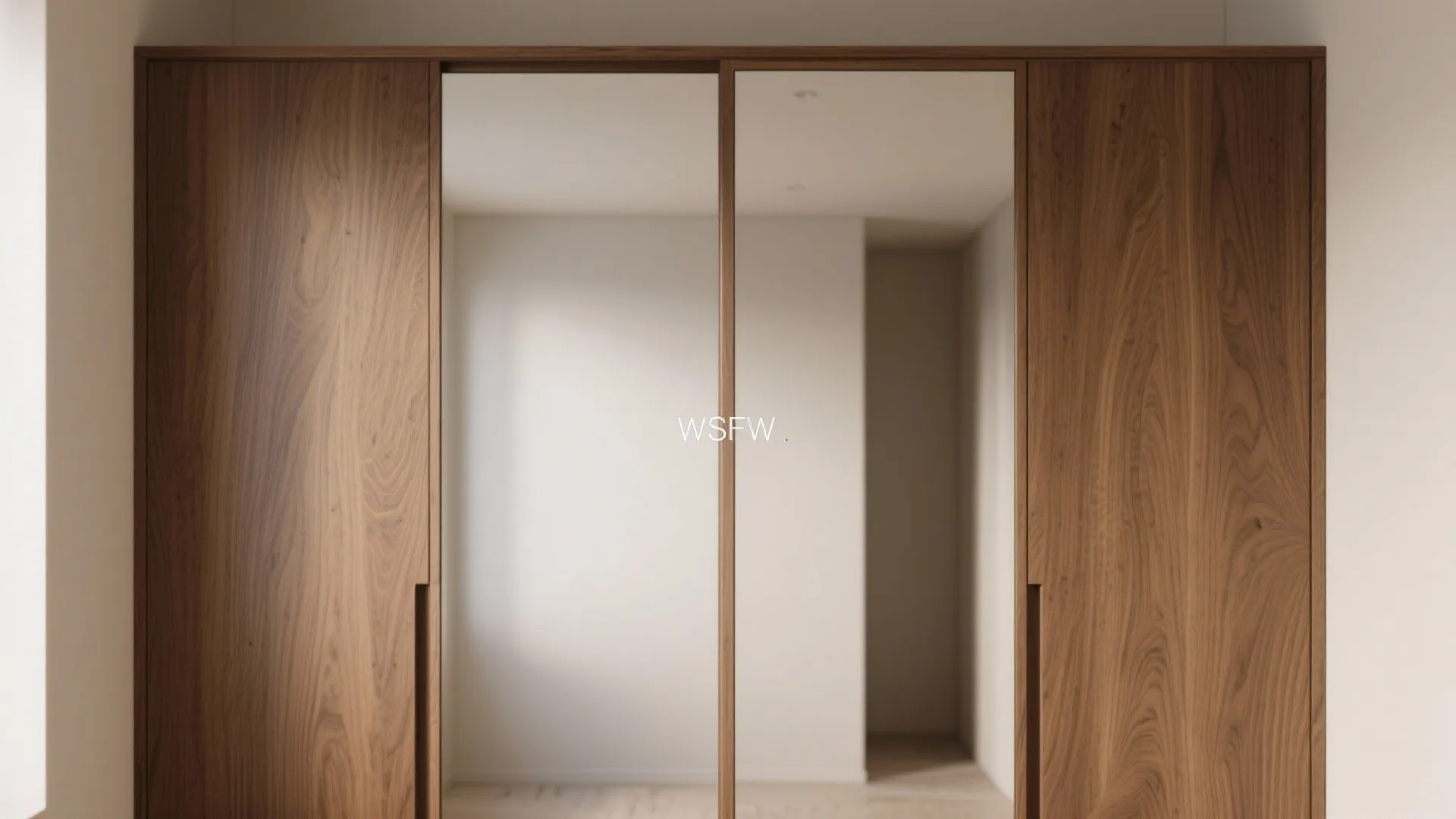 Seamless Two-Tone Doors: Mirror Bands with Vertical Wood