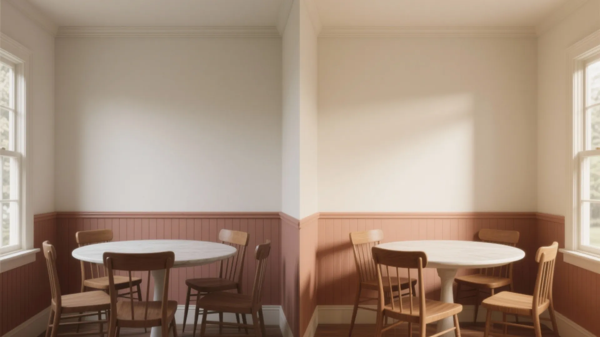 Two-Tone Walls and Faux Wainscot (Visual Proportion Magic)