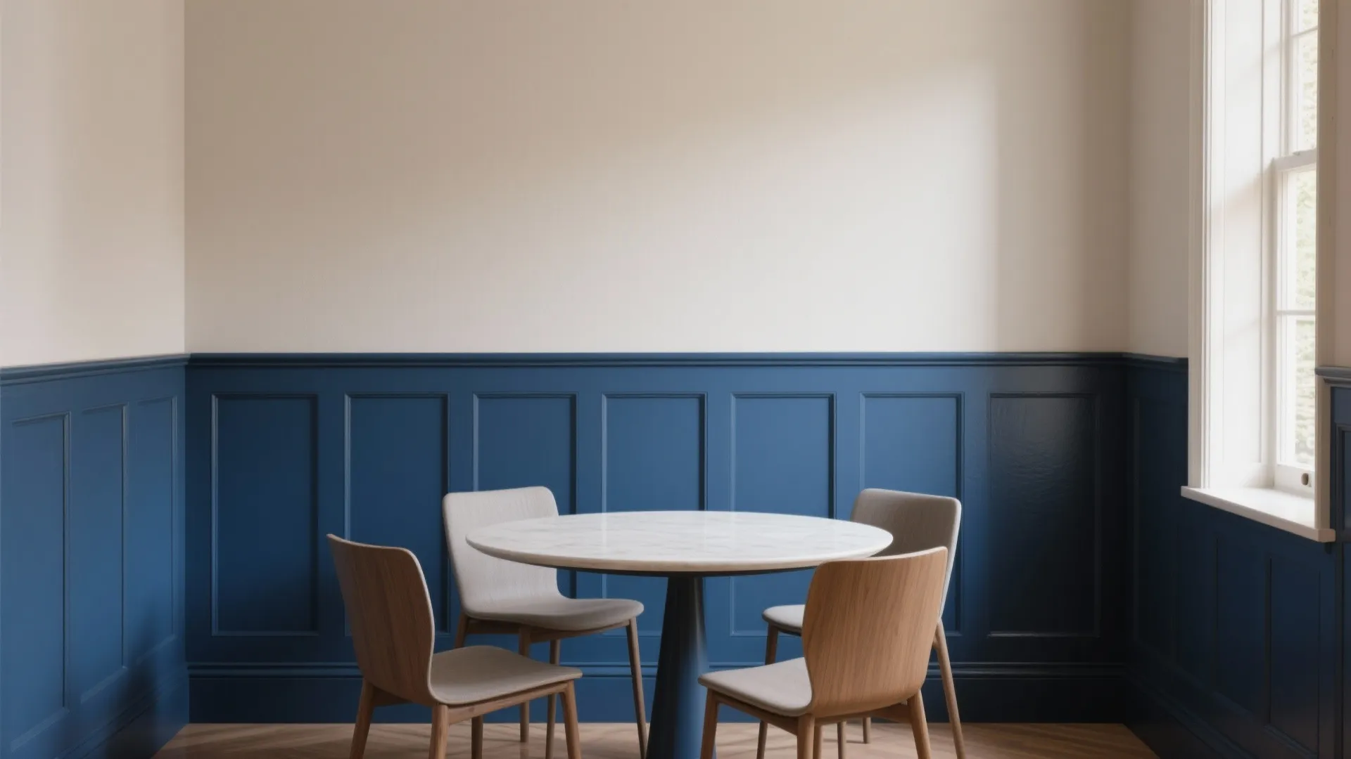 Oil-Painted Two-Tone Walls (Modern “Wainscot”)