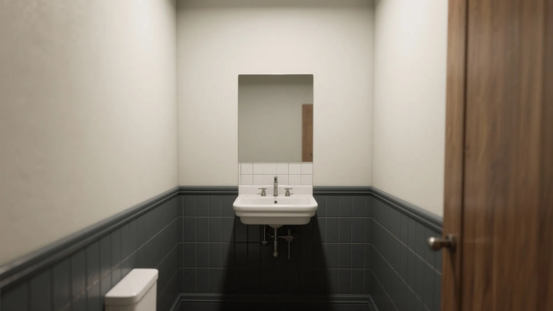 2. Two-tone walls: wainscoting paint or a painted tile band