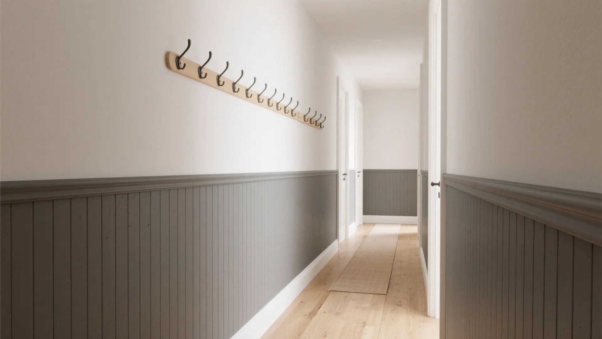 Two-Tone Walls (Painted Wainscot Effect) to Stretch the Space