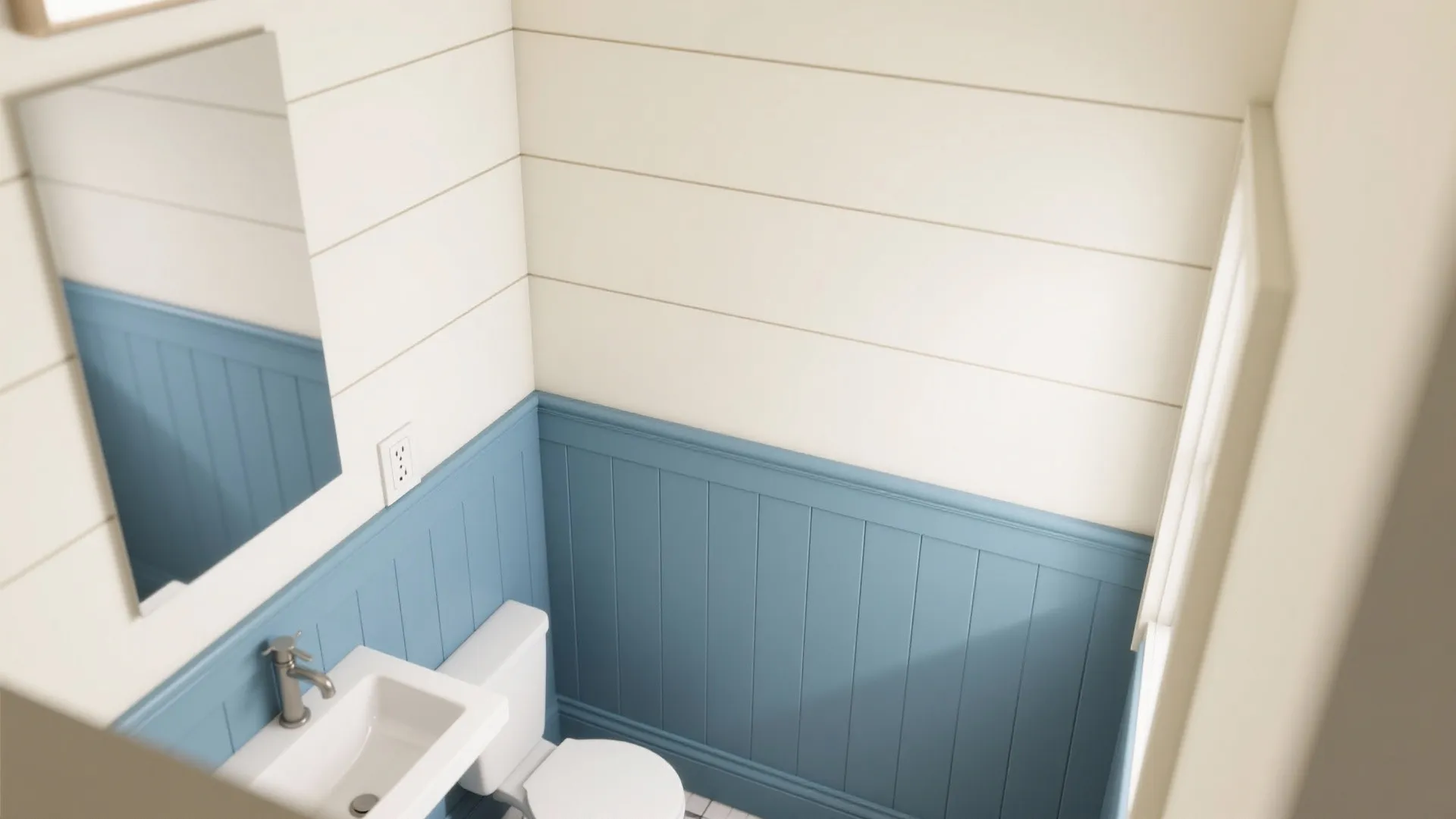Two-Tone Wainscoting: Blue Below, Calm Above