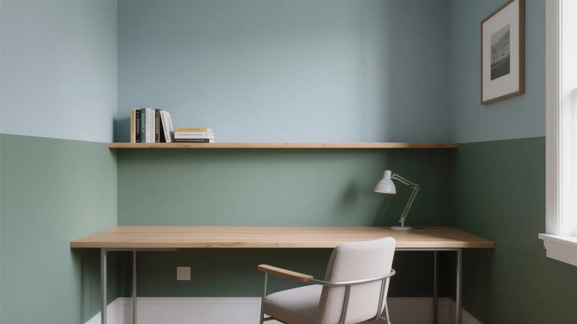 1) Two‑Tone Horizon Wall for Calm and Structure