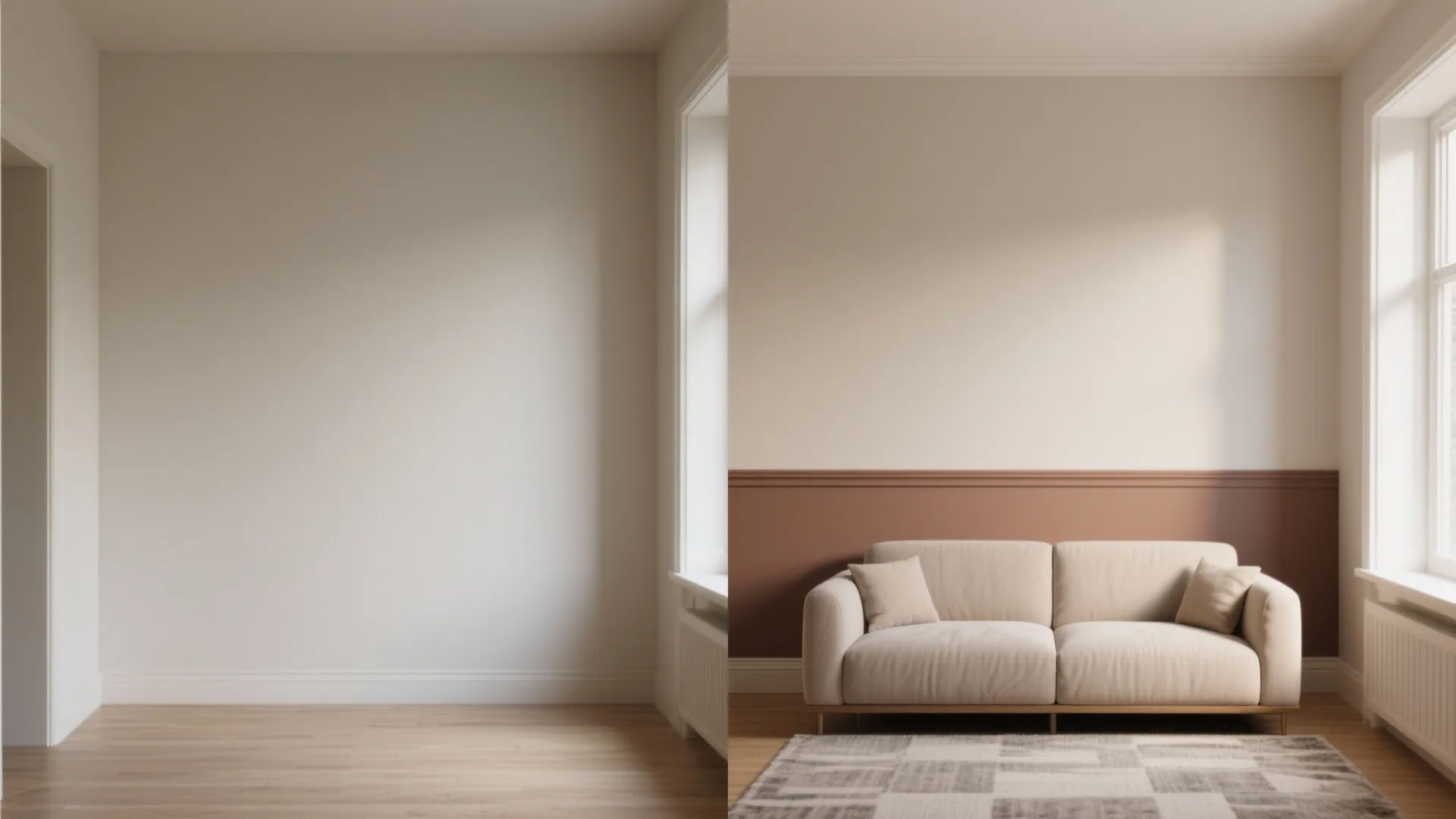 Two-Tone Walls: Upper Light, Lower Depth