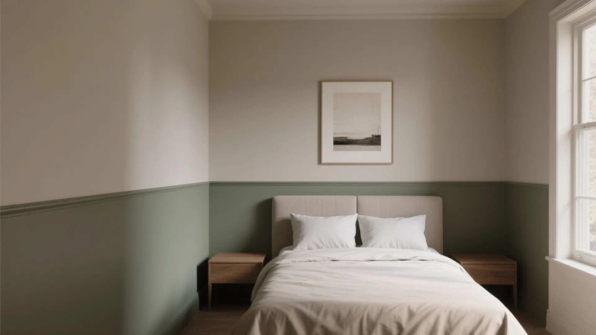 Two-Tone Walls to Stretch the Room