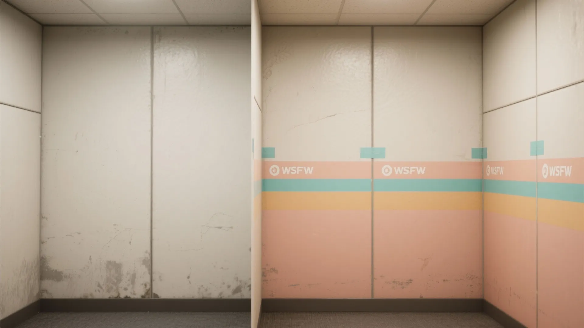 4. Two-tone cheerful walls