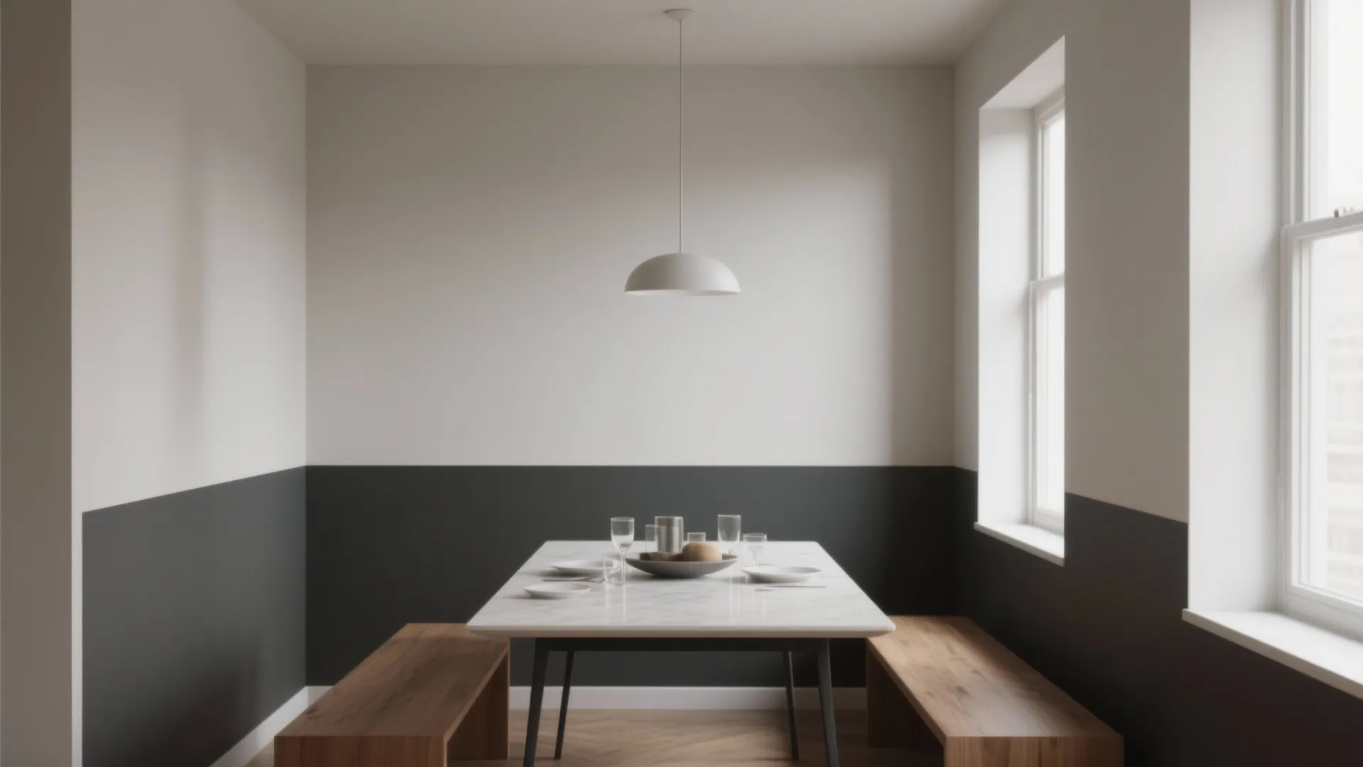 4. Two-tone walls to balance height and scale