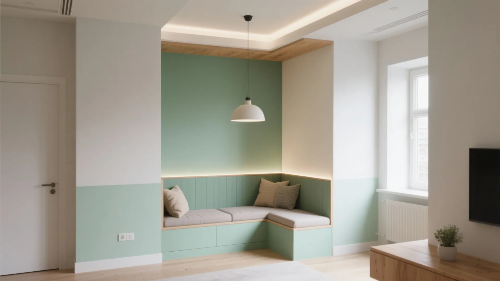 2. Two-Tone Walls to Define Zones