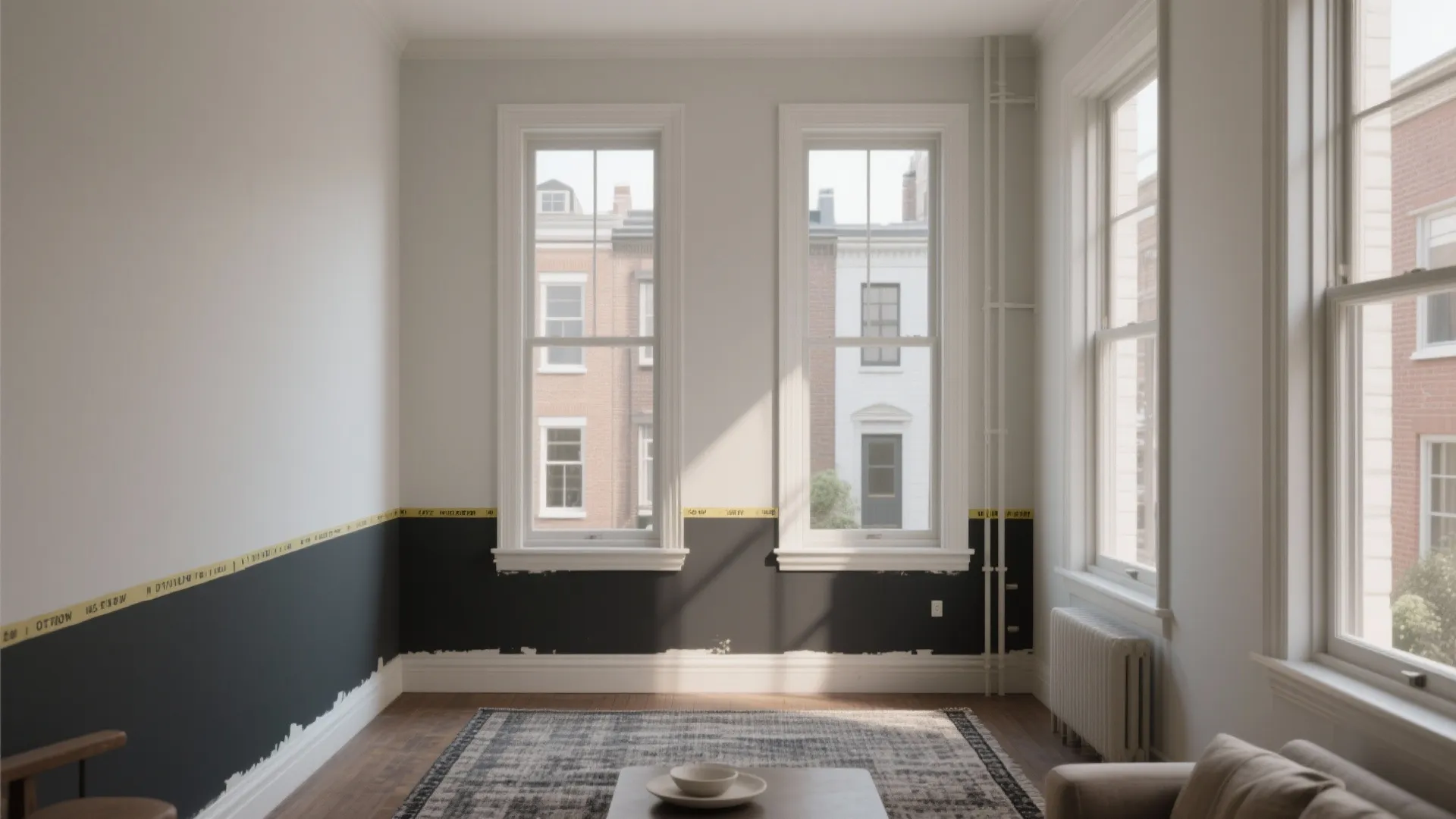 2. Two-tone walls for perceived height and structure