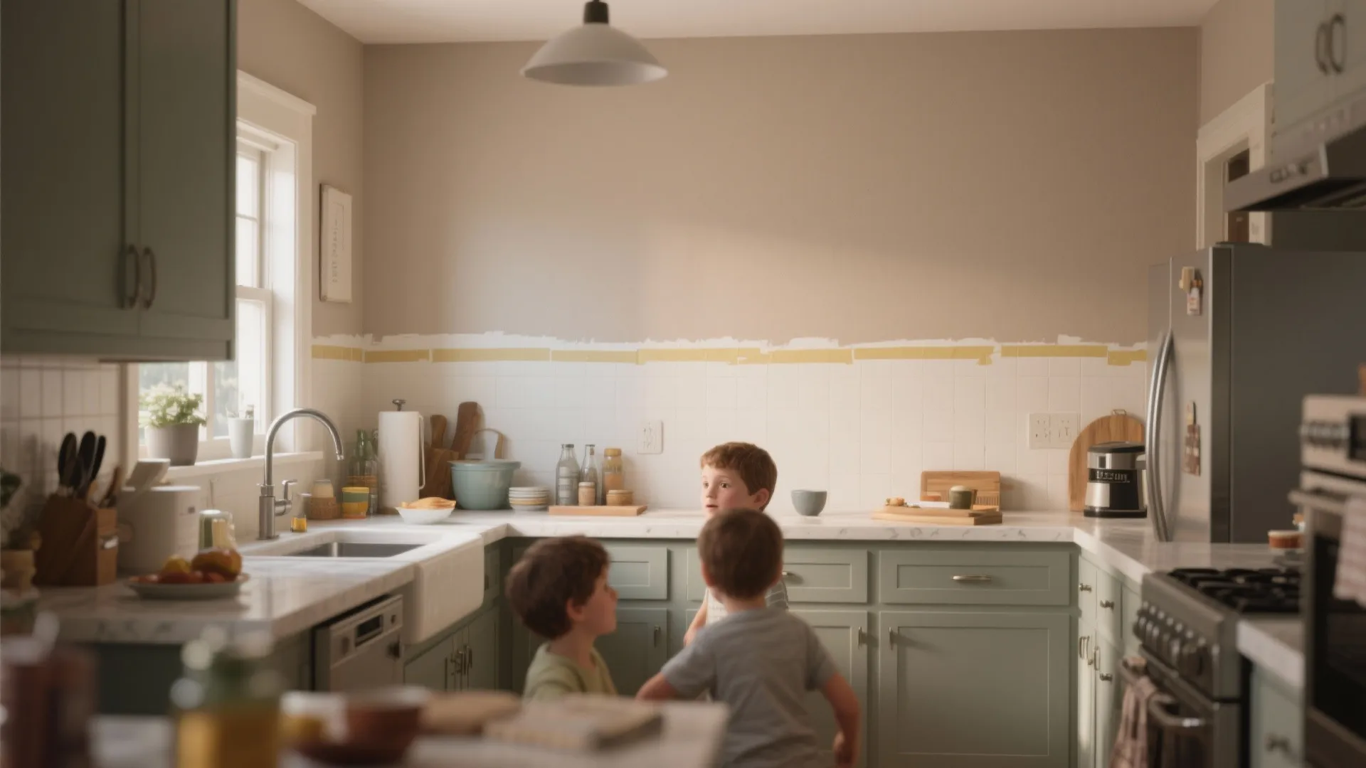 2. Two-tone walls with a practical lower finish