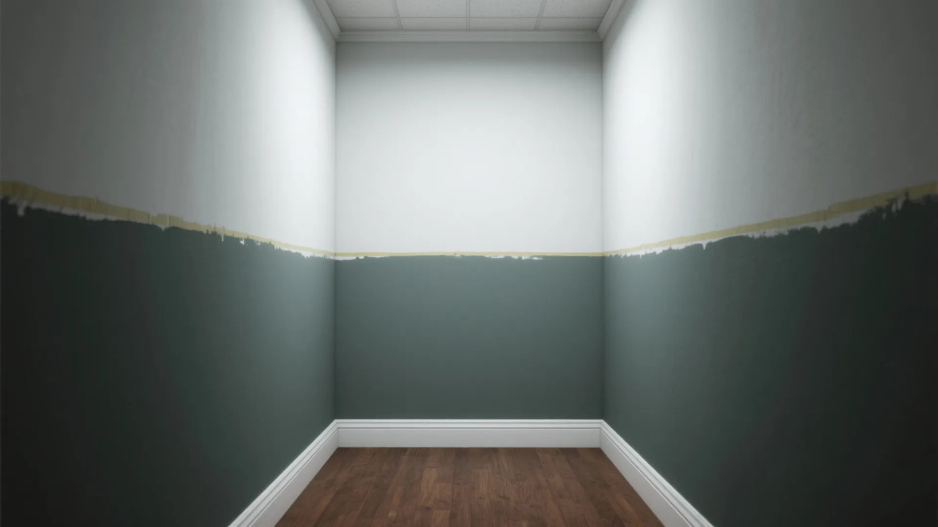 Two-Tone: Lower Grey-Green, Upper Crisp White