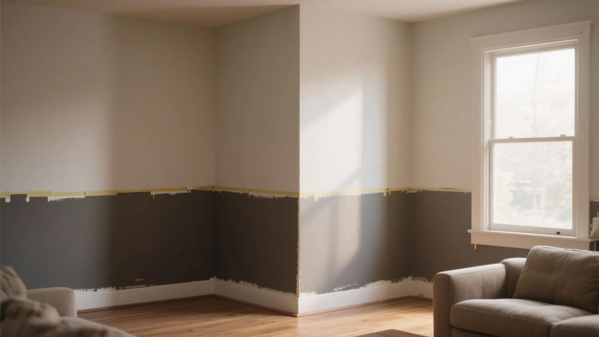 1. Use two-tone walls to visually raise ceilings