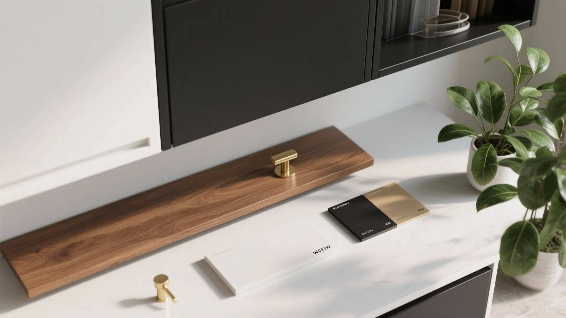 3. Two-tone with a wood mid-layer for warmth