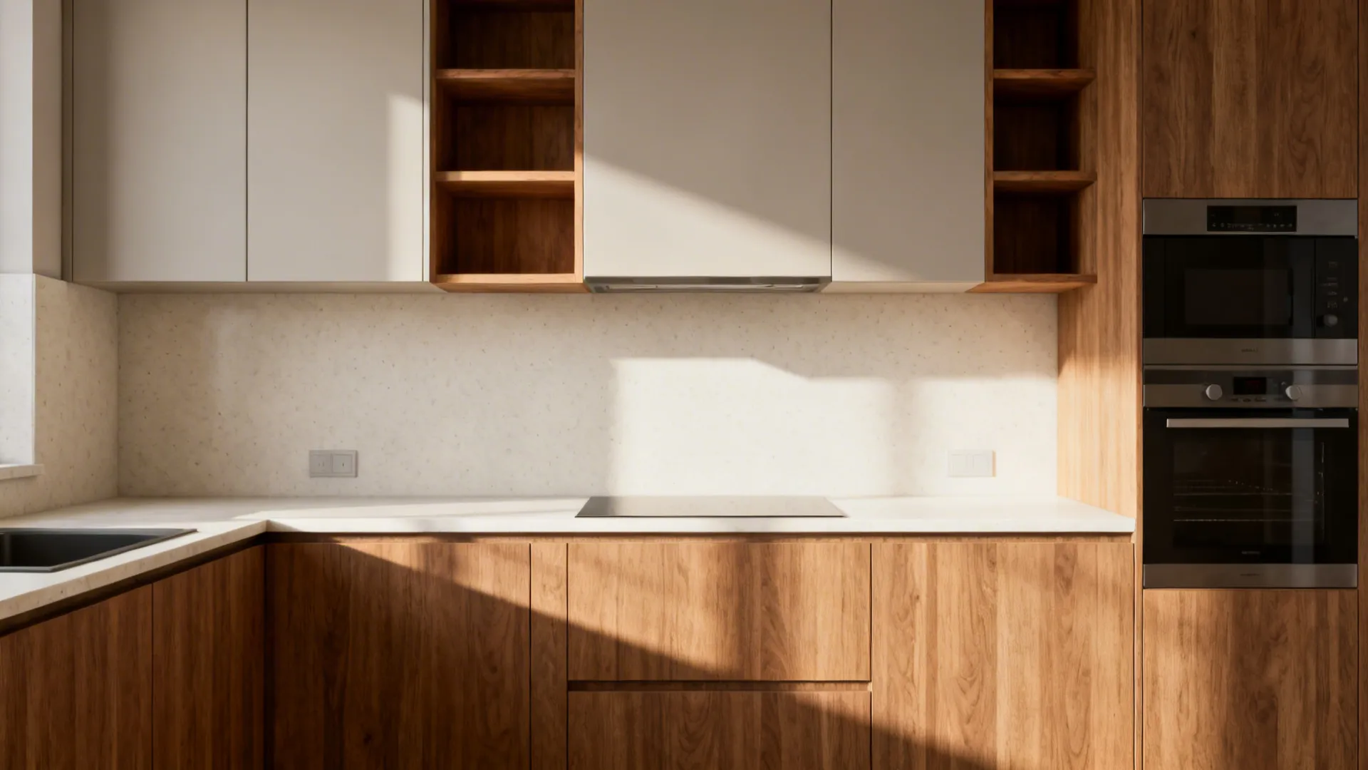 4) Warm wood tones with moisture-smart finishes