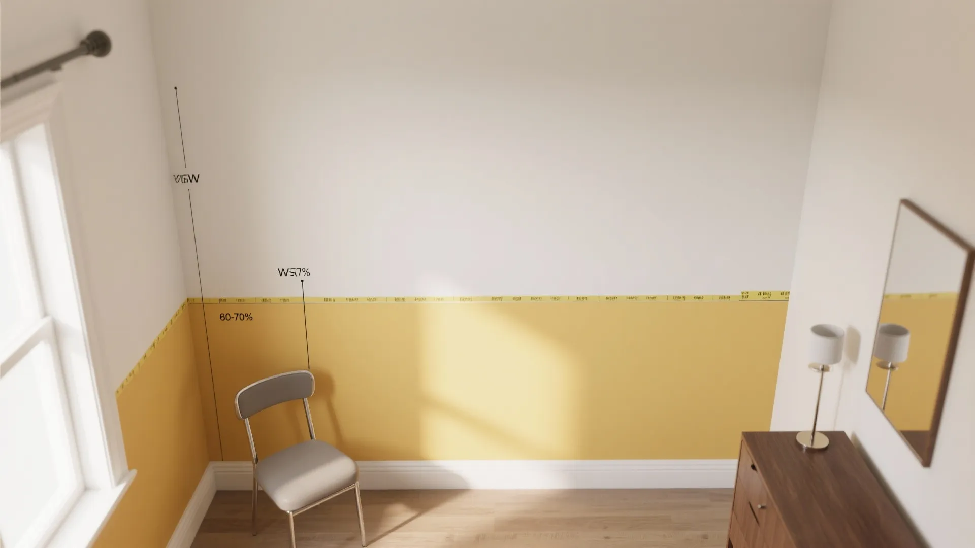 Two-Tone Yellow and White for Visual Height