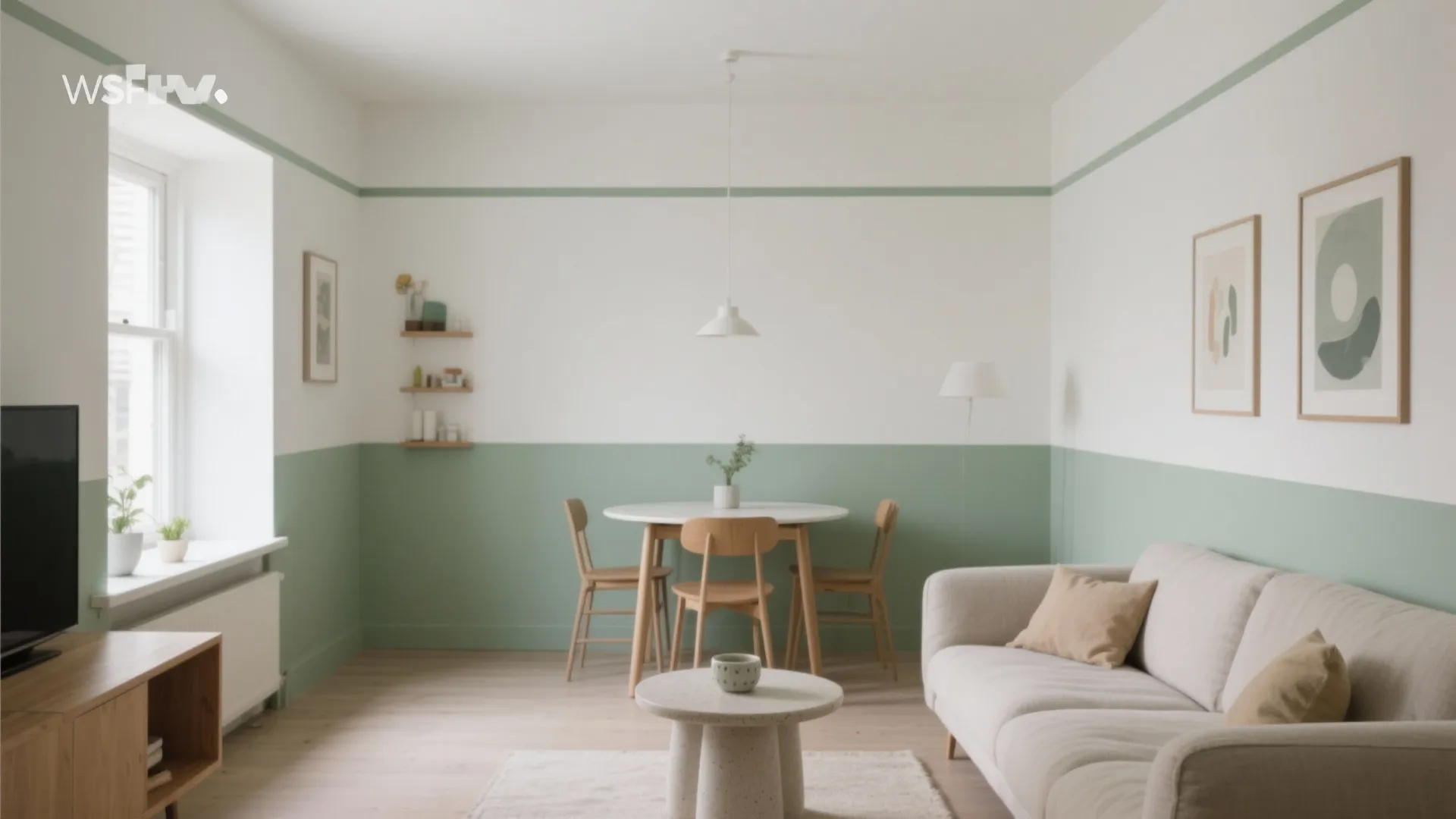 Idea 3: Two-tone colour blocking to zone the space