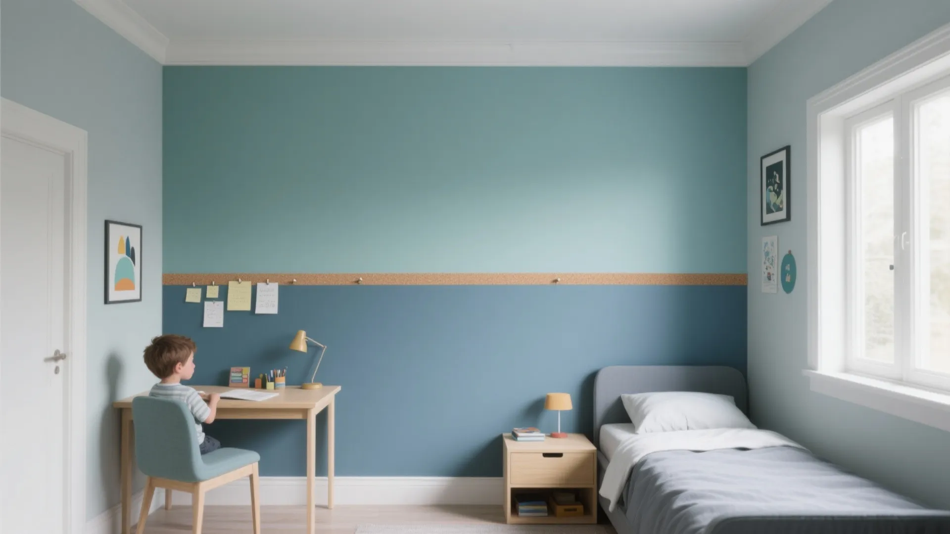 Two-Tone Color Blocking for Study and Sleep