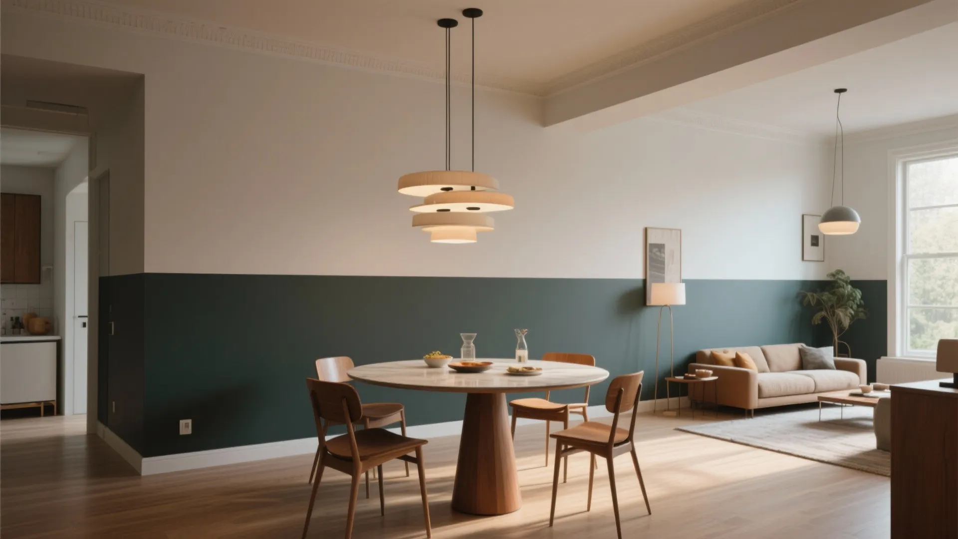 5. Two-Tone Walls to Define Zones