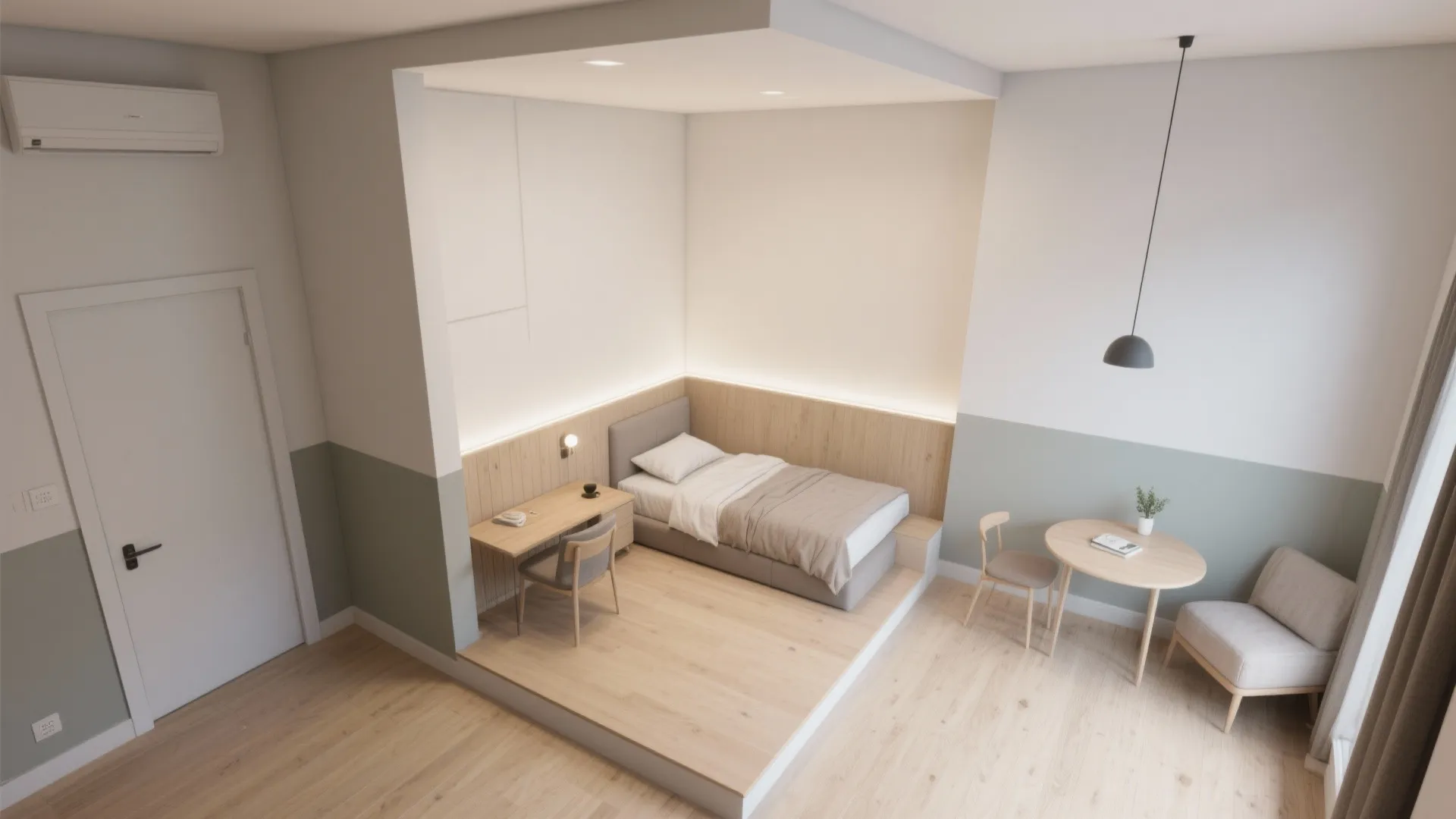 Two-Tone Zoning for Micro Rooms