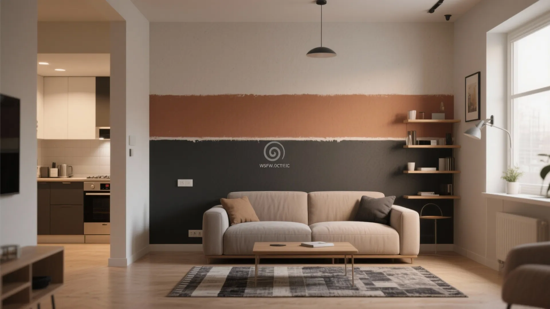 2. Two-Tone Walls for Visual Zoning