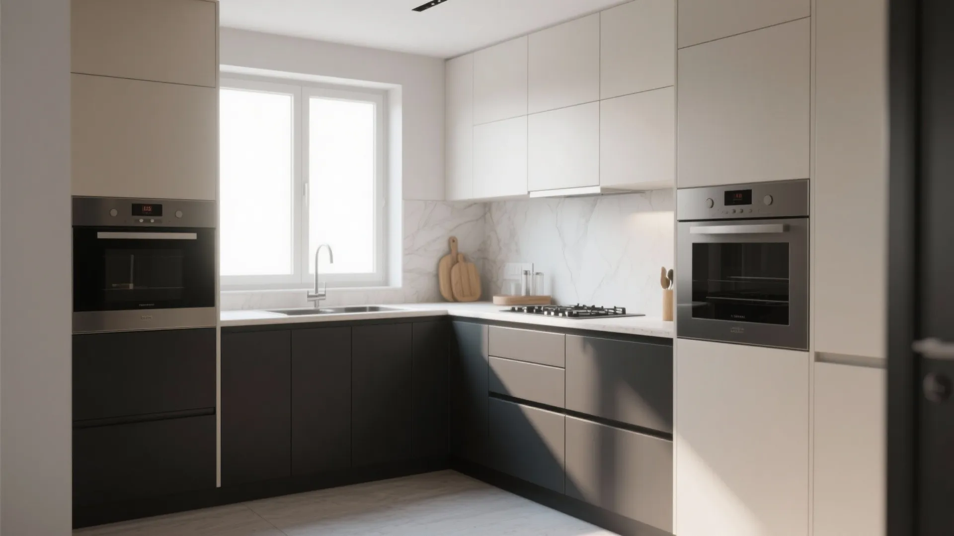 Two-Toned Cabinets for Depth