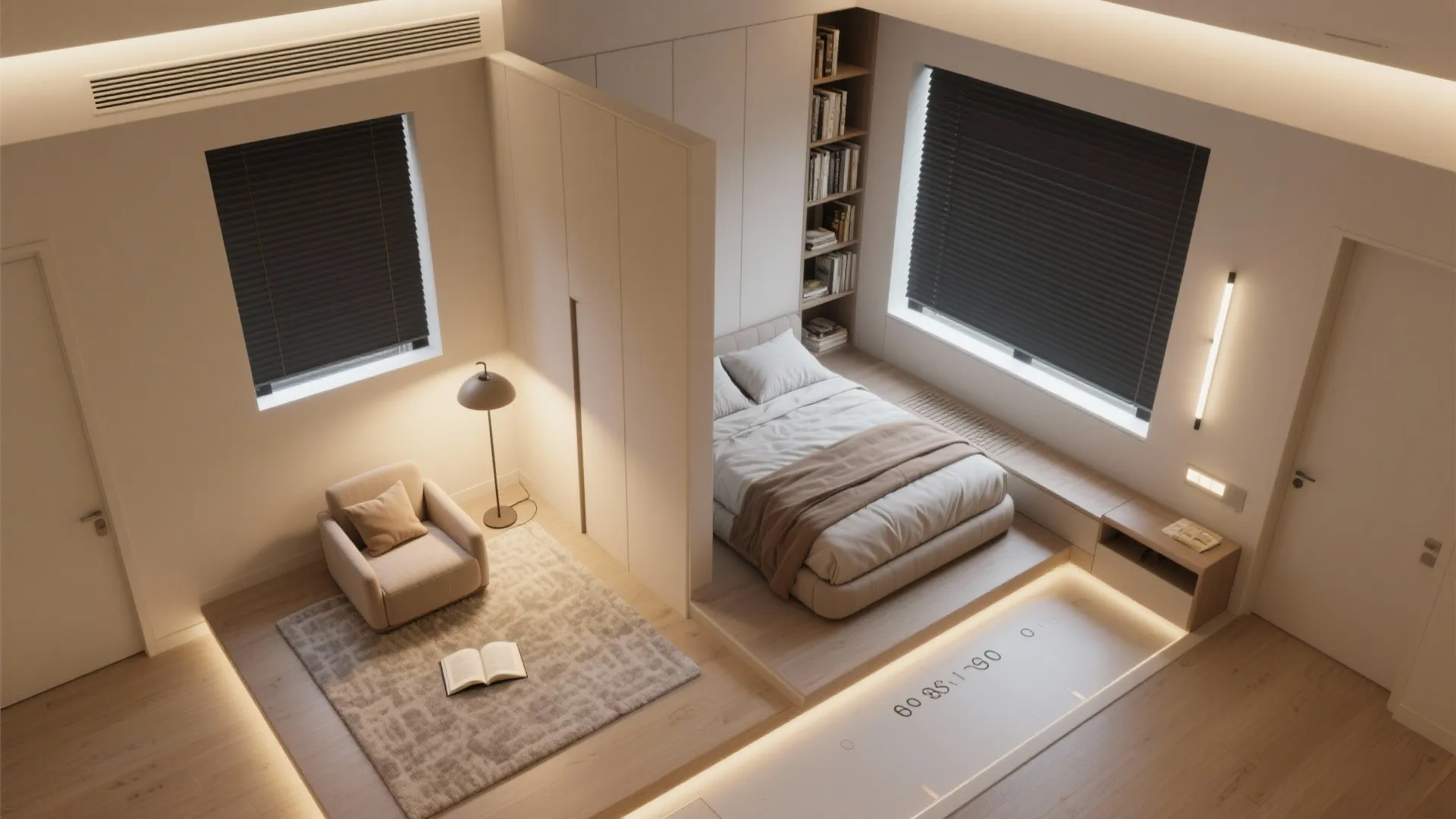 Two-Zone Harmony in a Small Bedroom