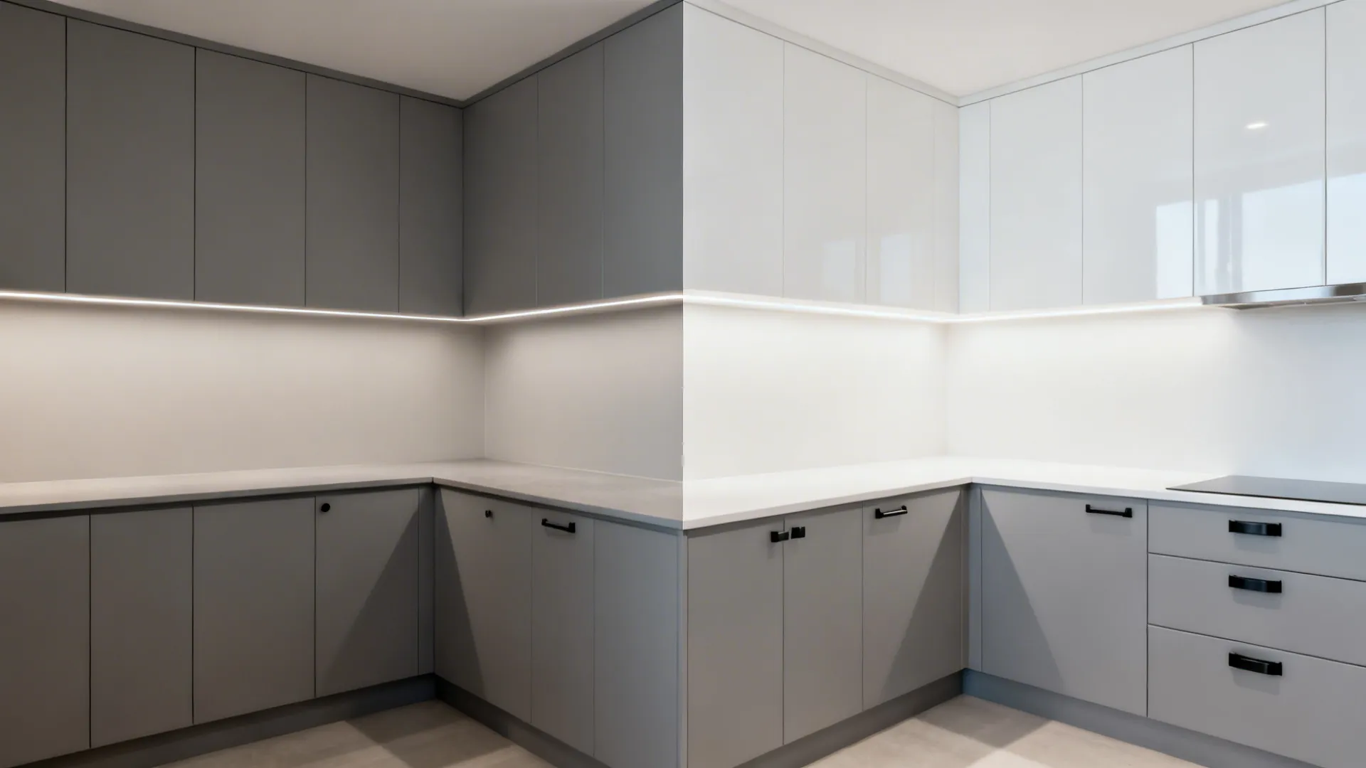 Idea 3: Two-Tone Grey and White to Lift the Eye