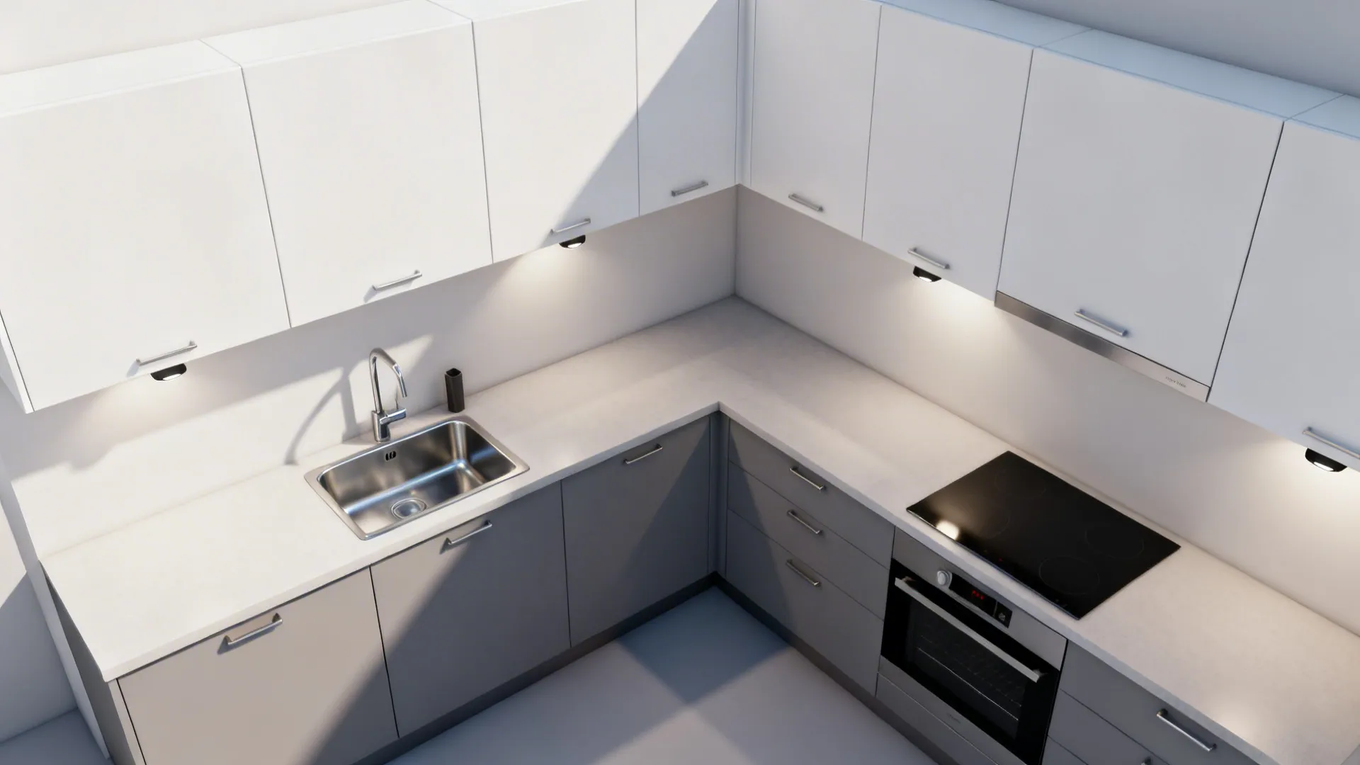 Idea 3: Two-Tone Grey and White to Lift the Eye