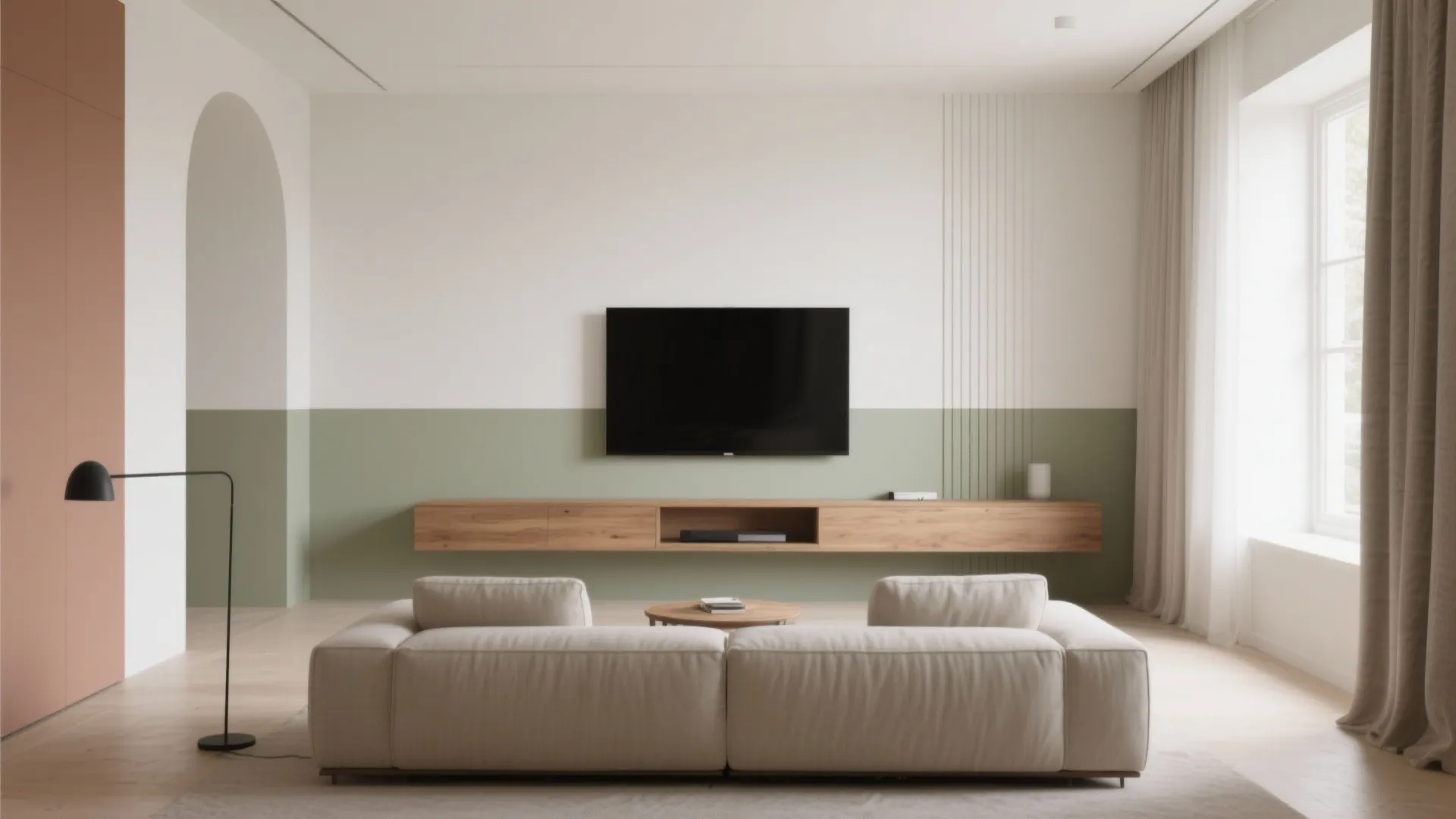 3) Two-Tone Walls and Soft Colour Blocking to Zone